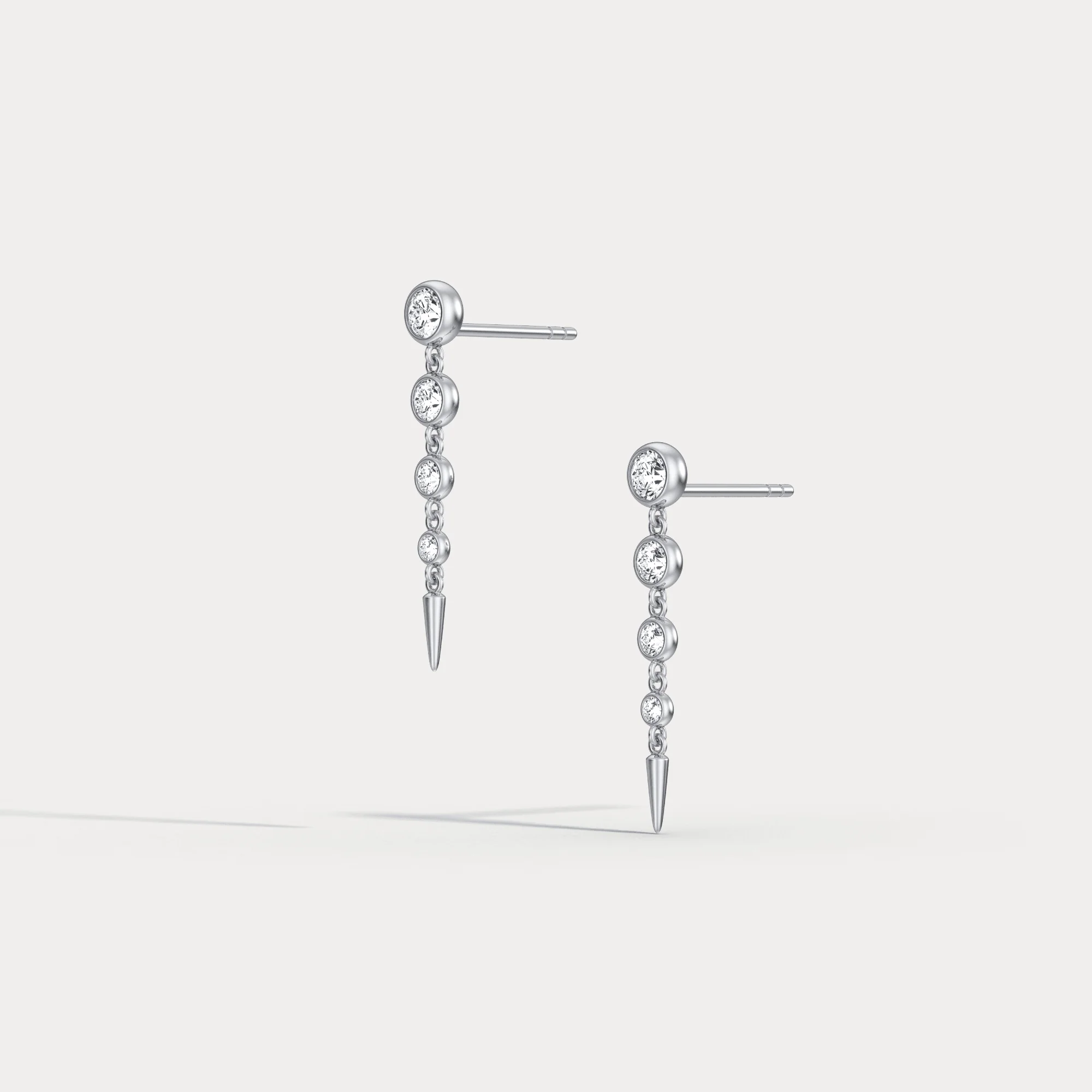 Graduated Bezel Set Lab-Grown Diamond Fringe Earrings in 14 Solid Gold/Platinum - Image 24