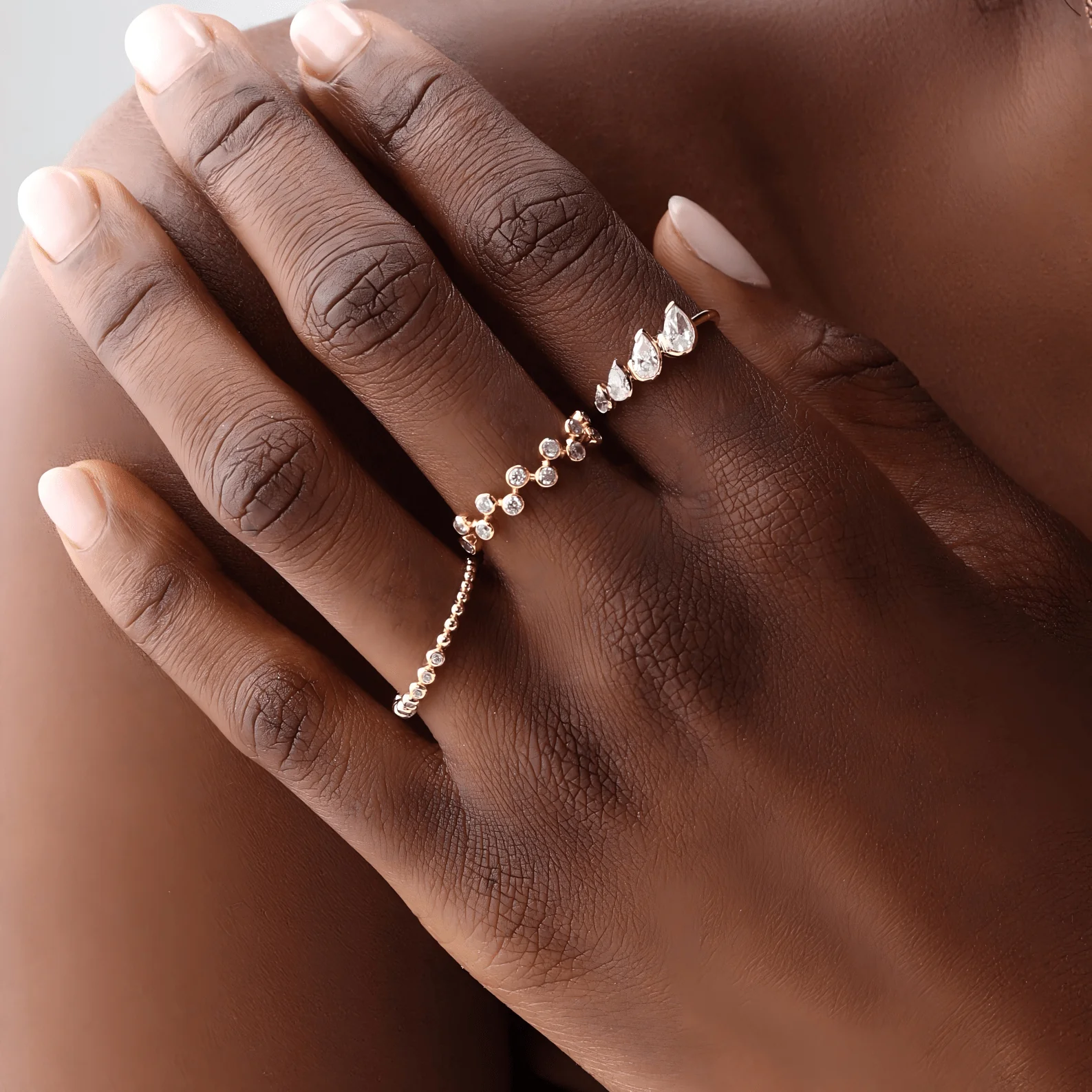 Half Eternity Lab Grown Diamond Ring In 14K Solid Gold - Image 3