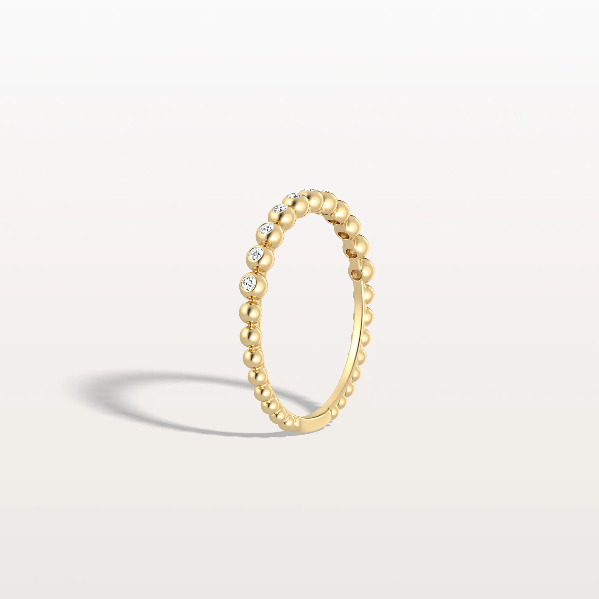 Half Eternity Lab Grown Diamond Ring In 14K Solid Gold - Image 5