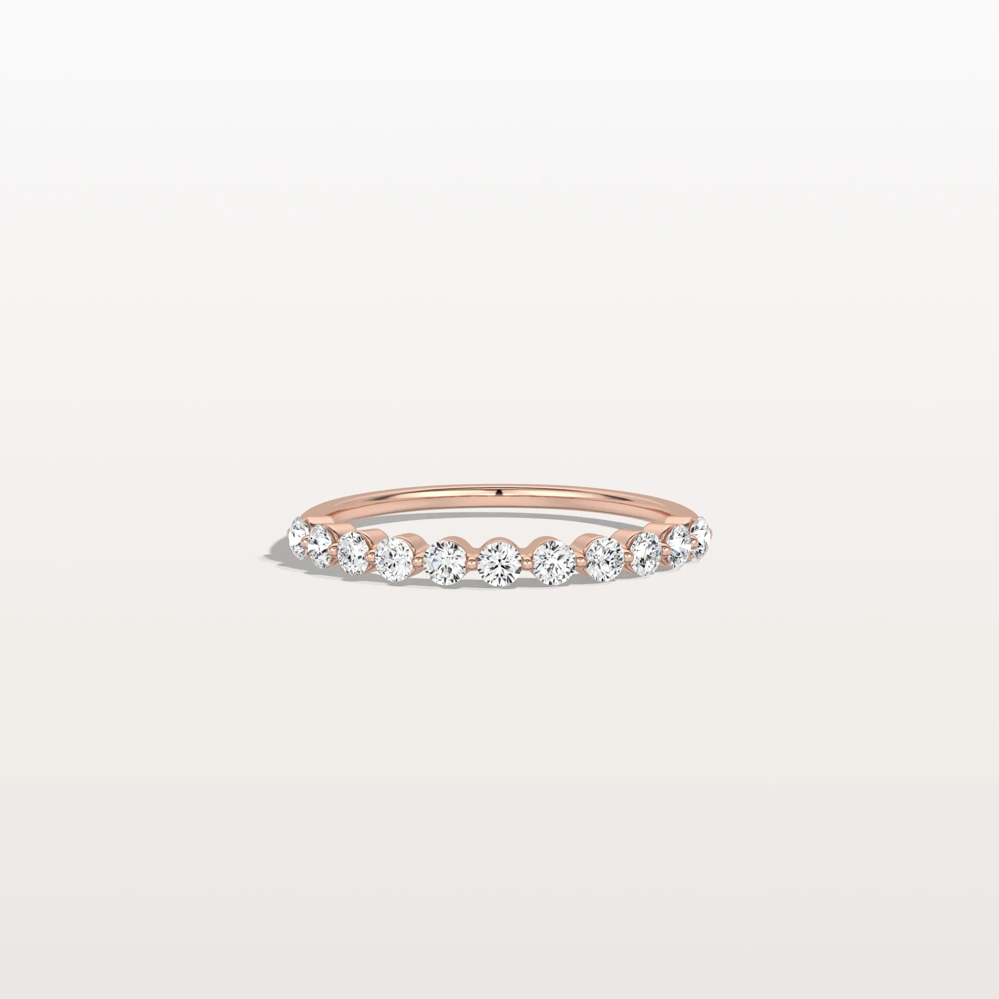 Half Eternity Lab Grown Diamond Ring-Round Cut Stackable Wedding Band - Image 14
