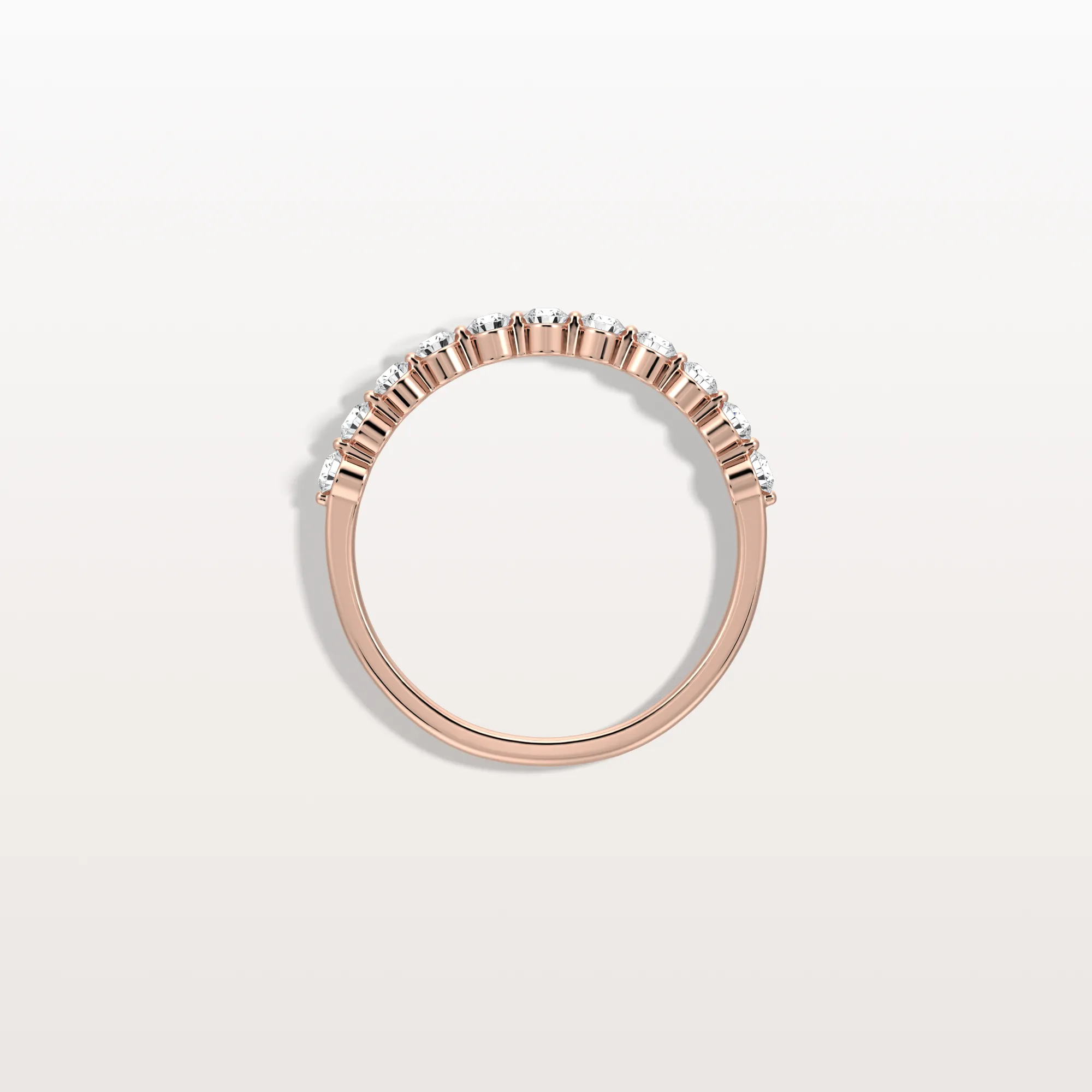 Half Eternity Lab Grown Diamond Ring-Round Cut Stackable Wedding Band - Image 19