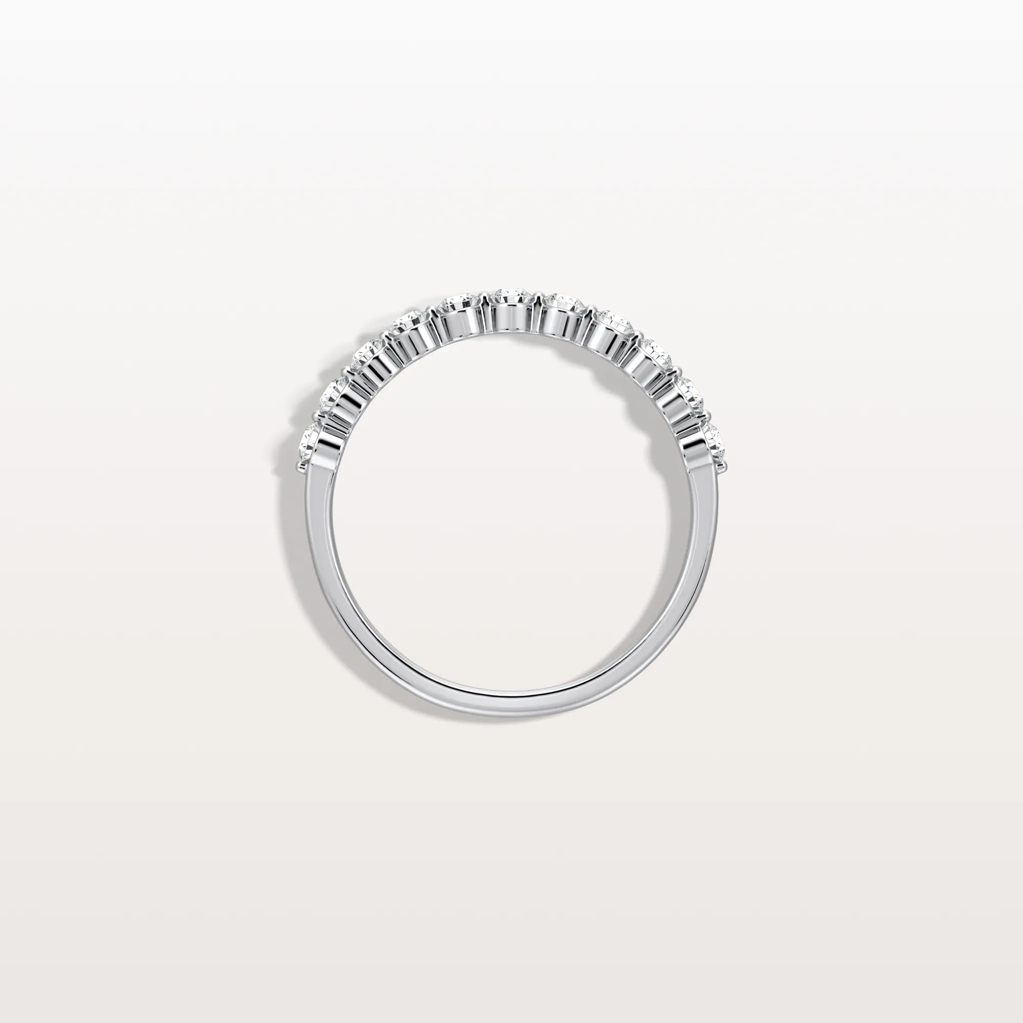 Half Eternity Lab Grown Diamond Ring-Round Cut Stackable Wedding Band - Image 24