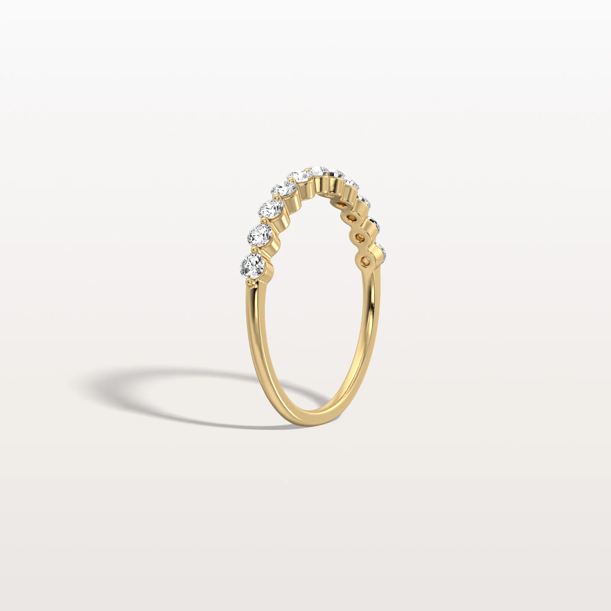 Half Eternity Lab Grown Diamond Ring-Round Cut Stackable Wedding Band - Image 4
