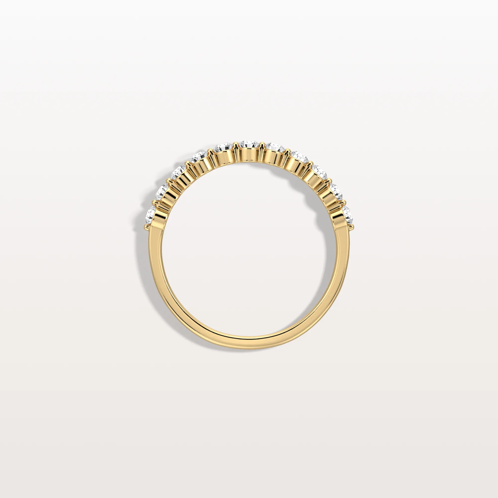 Half Eternity Lab Grown Diamond Ring-Round Cut Stackable Wedding Band - Image 5