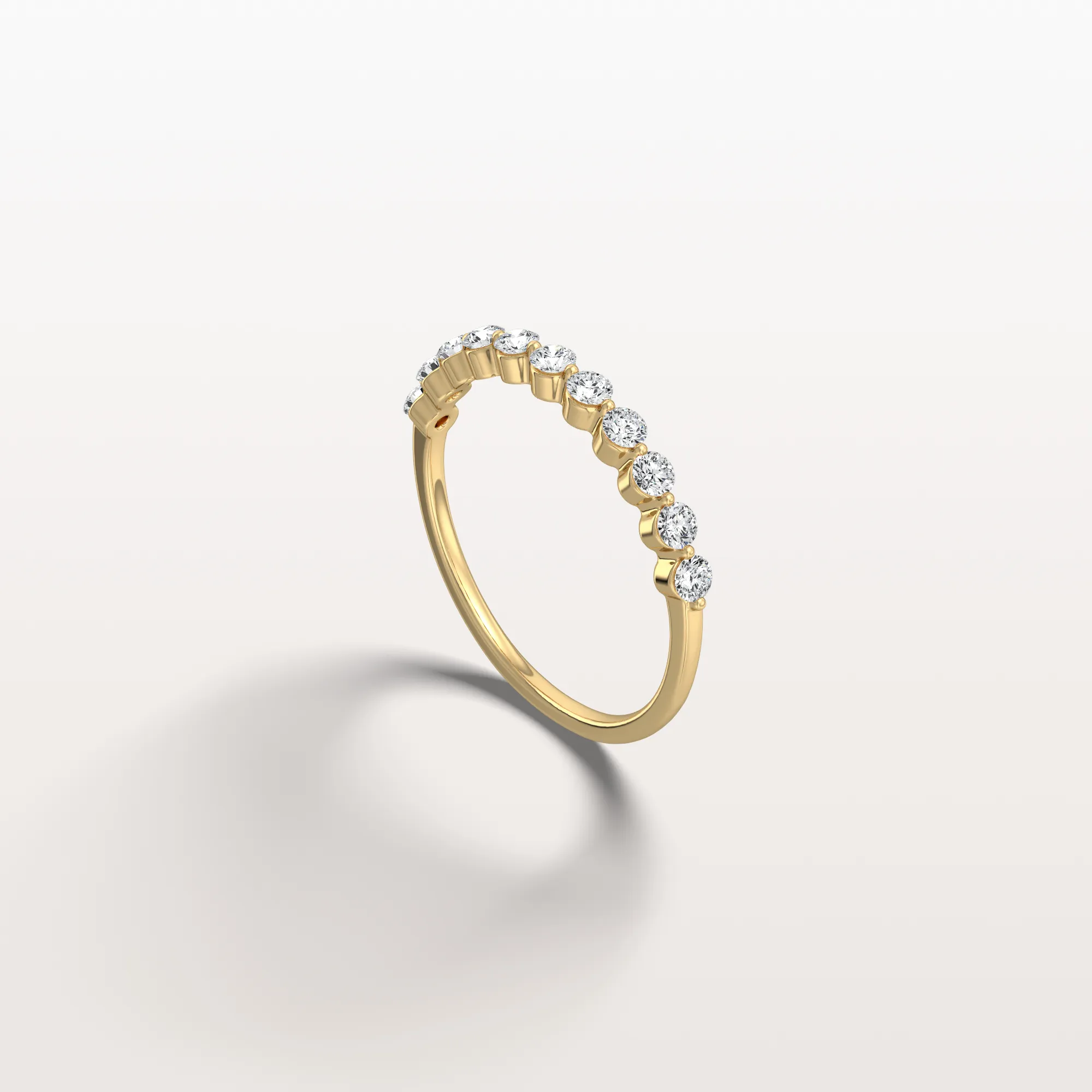 Half Eternity Lab Grown Diamond Ring-Round Cut Stackable Wedding Band - Image 6