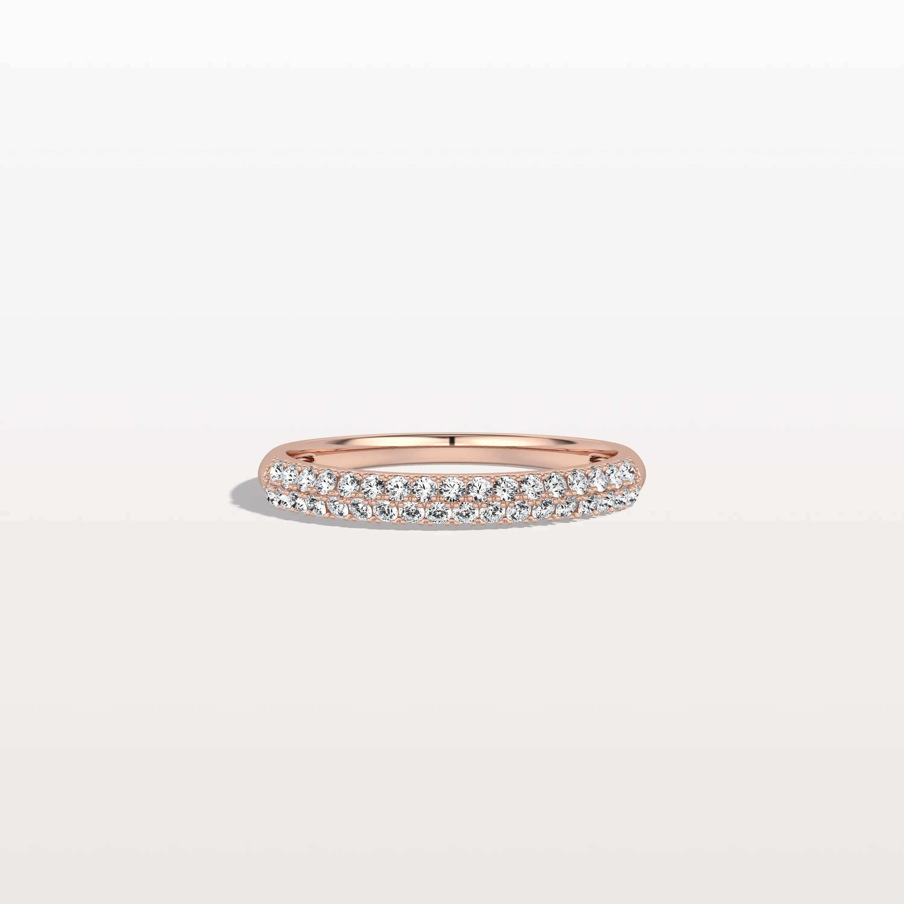 Half Eternity Pave Lab Diamond Ring-Stackable 14K Gold/Platinum Band - Image 15