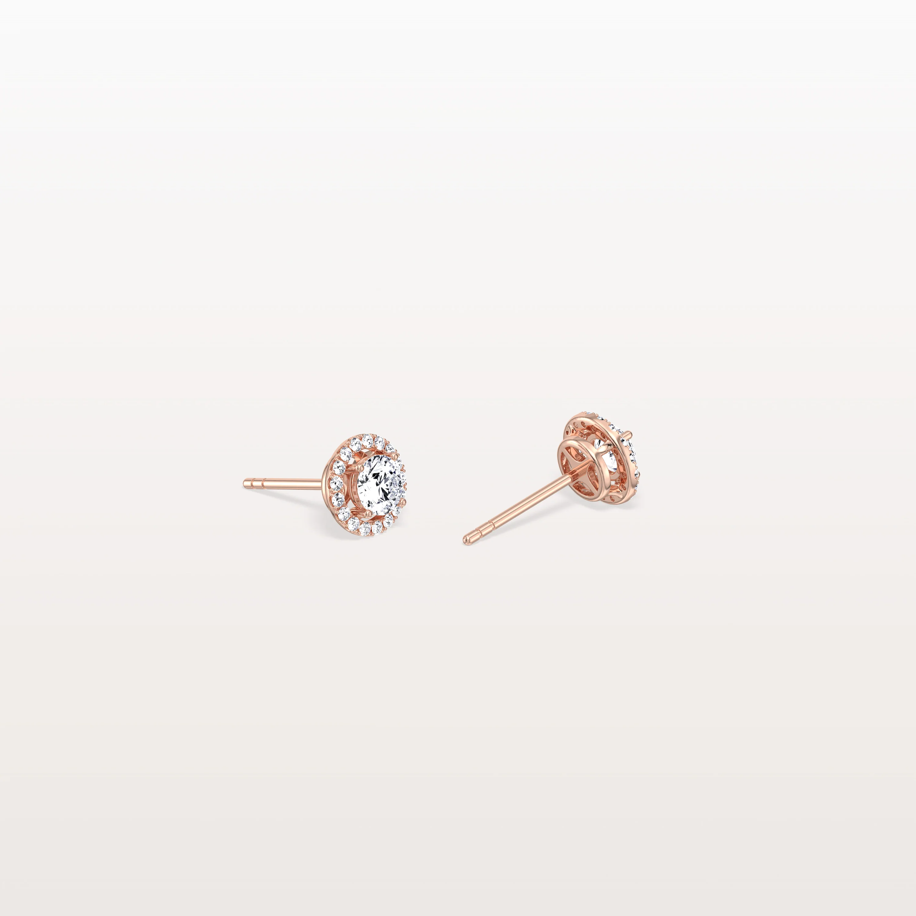 Halo Brilliant Round Lab Grown Diamond Studs - Image 17
