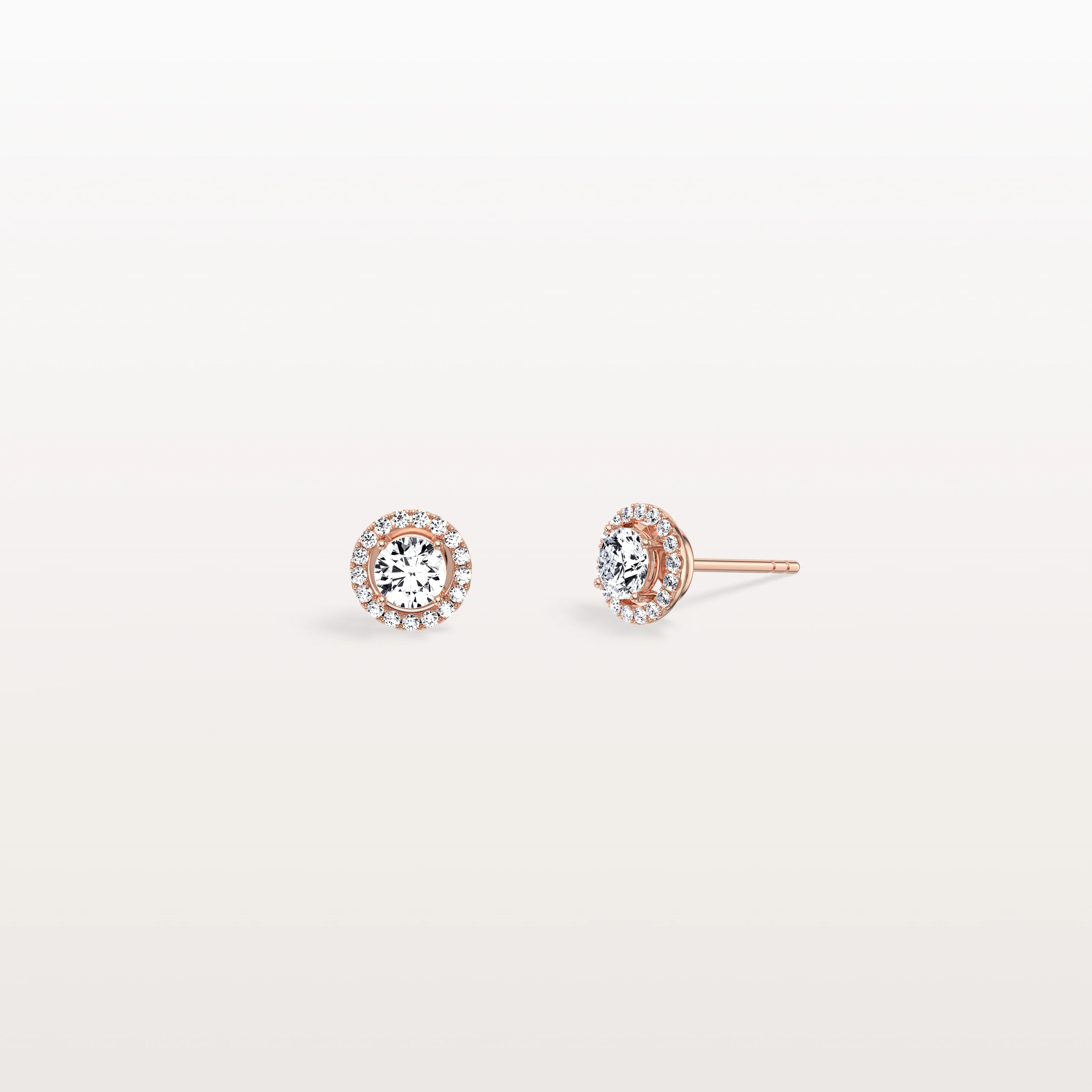 Halo Brilliant Round Lab Grown Diamond Studs - Image 18