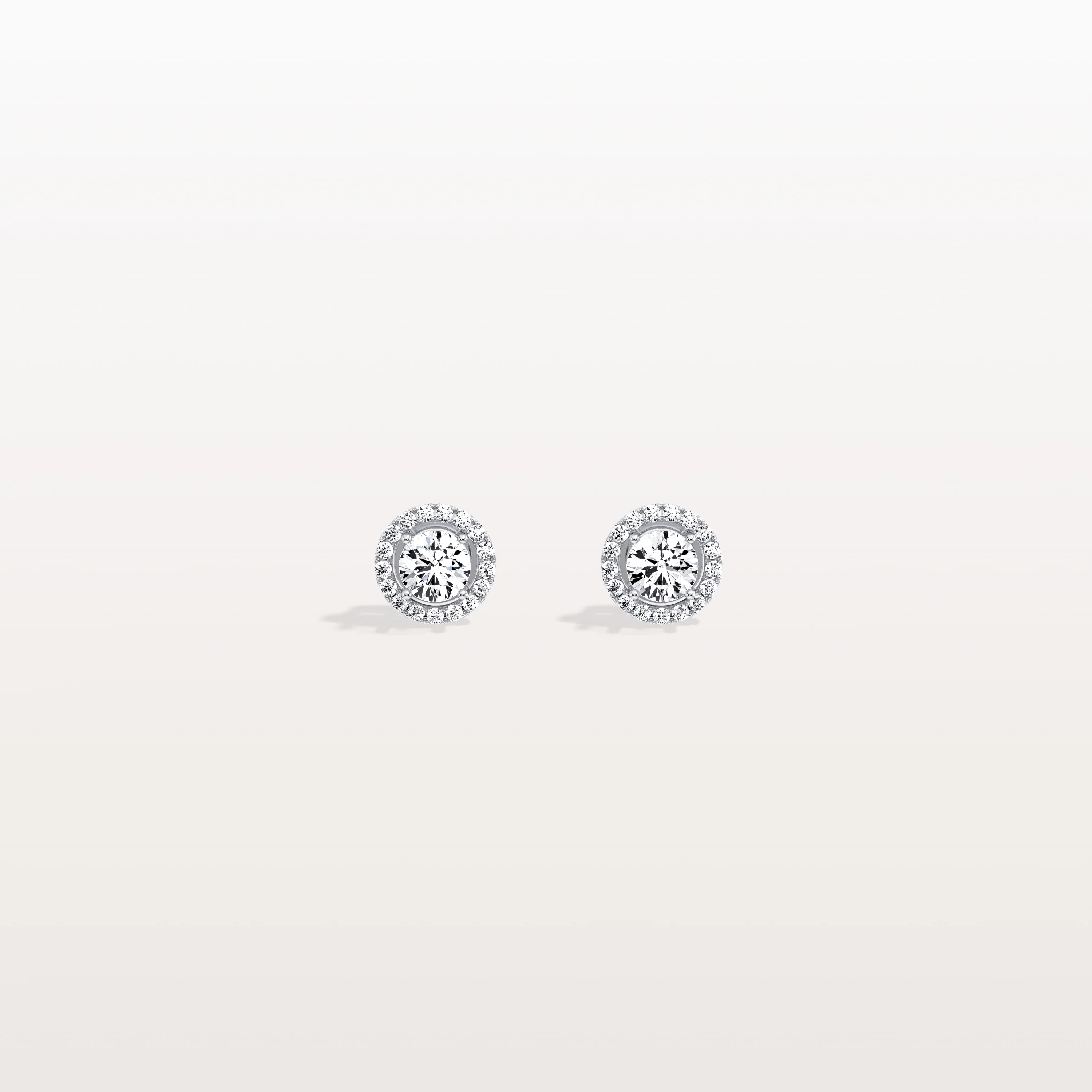 Halo Brilliant Round Lab Grown Diamond Studs - Image 20
