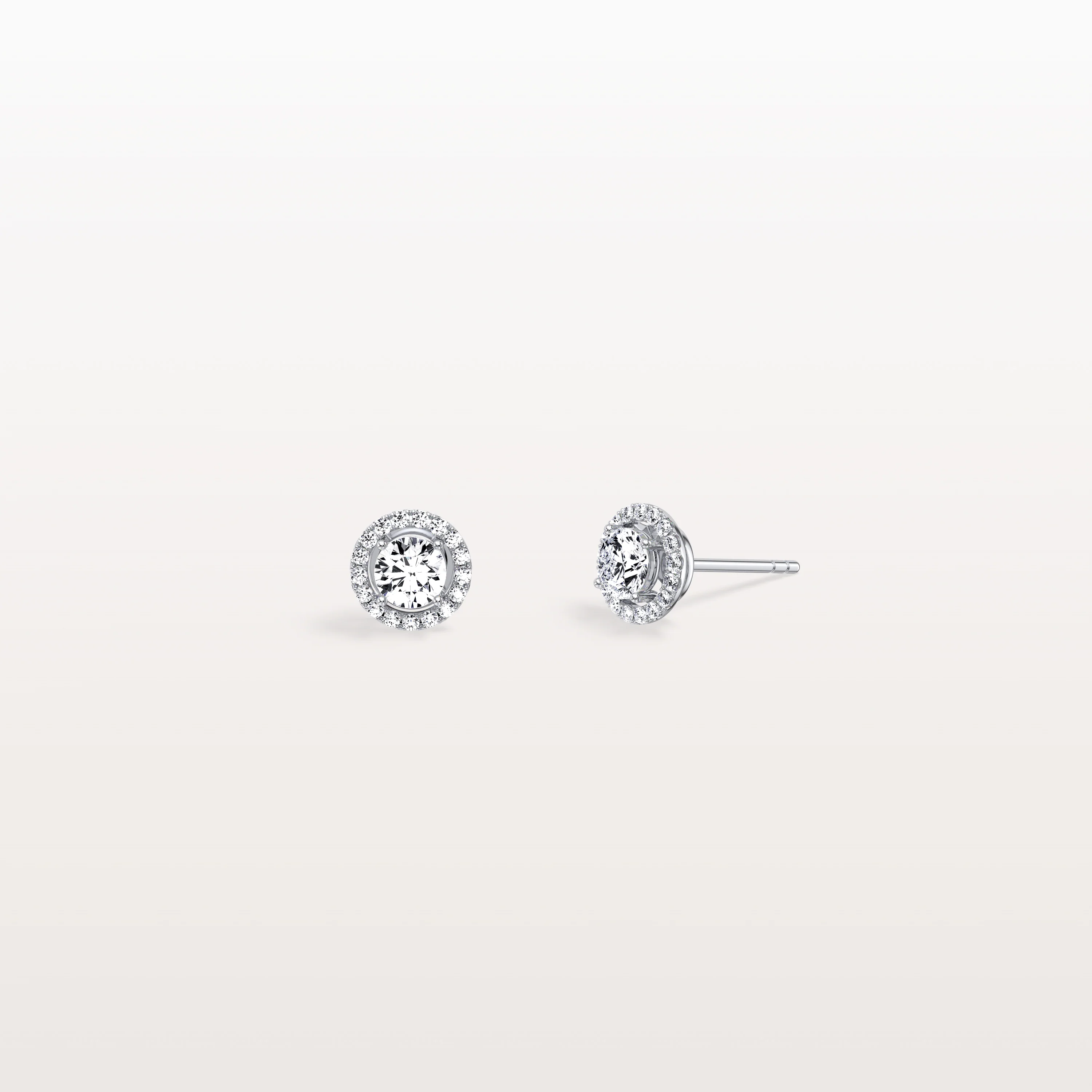 Halo Brilliant Round Lab Grown Diamond Studs - Image 23