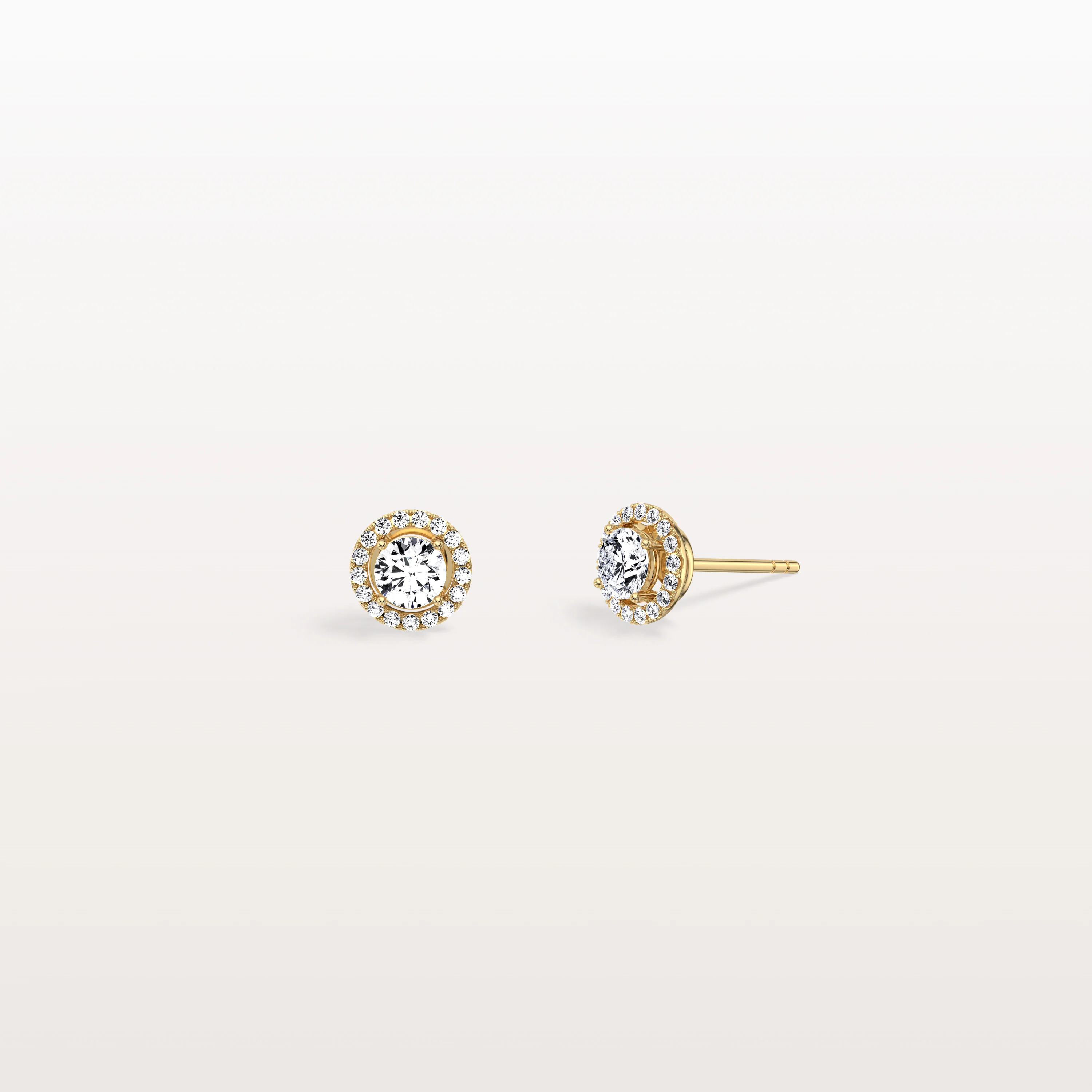 Halo Brilliant Round Lab Grown Diamond Studs - Image 5