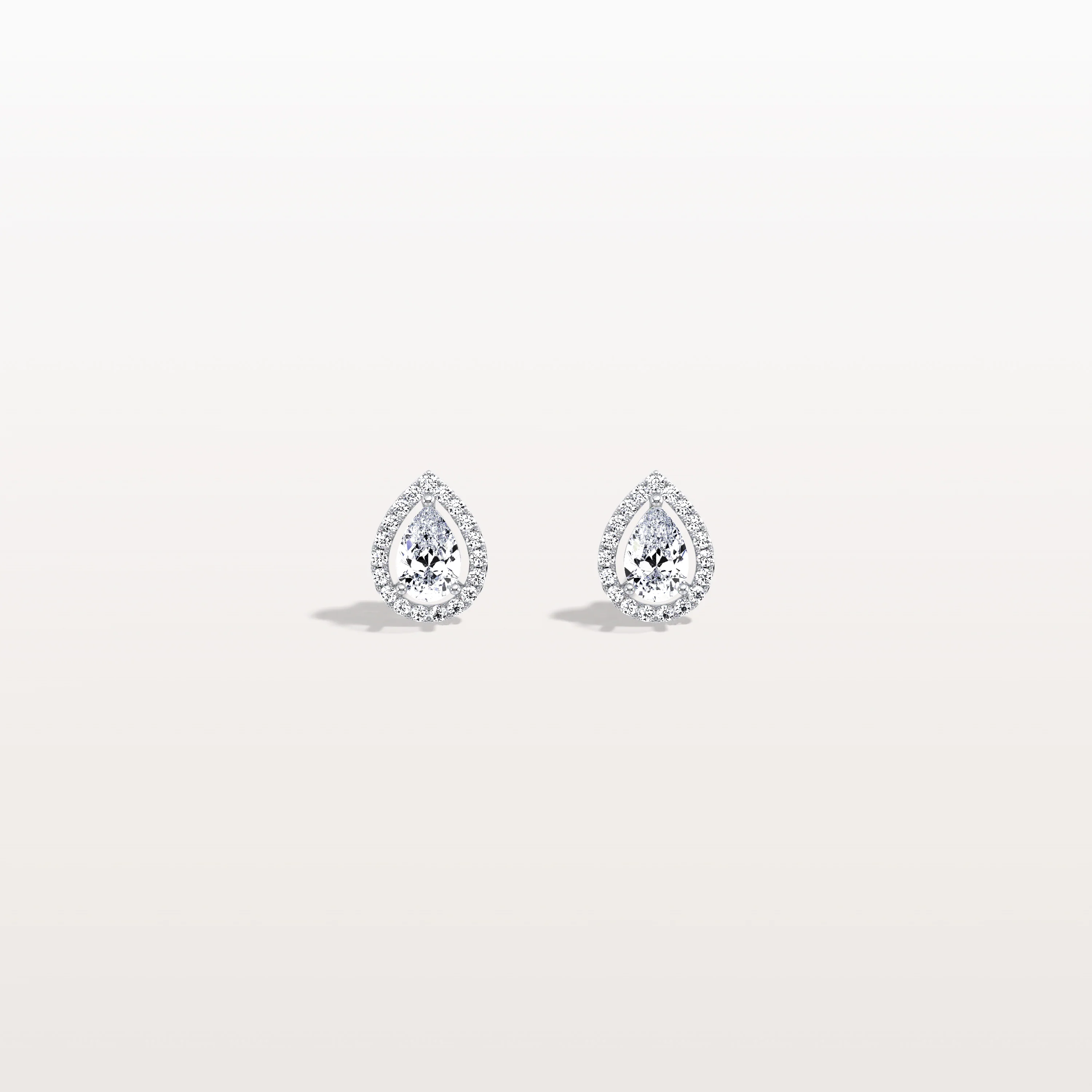 Halo Pear-Shaped Lab Diamond Stud Earrings - Image 20
