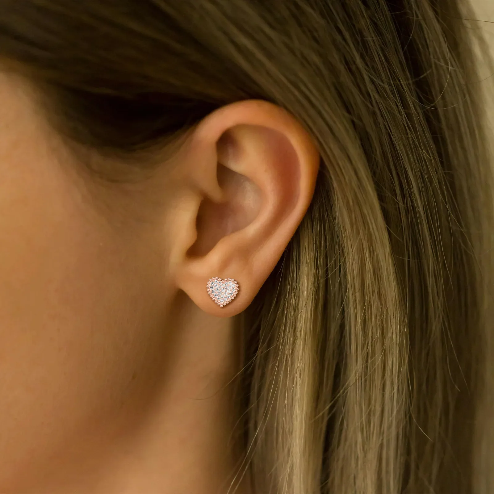 Heart-Shaped Lab Created Diamond Studs in 14K Solid Gold - Image 15