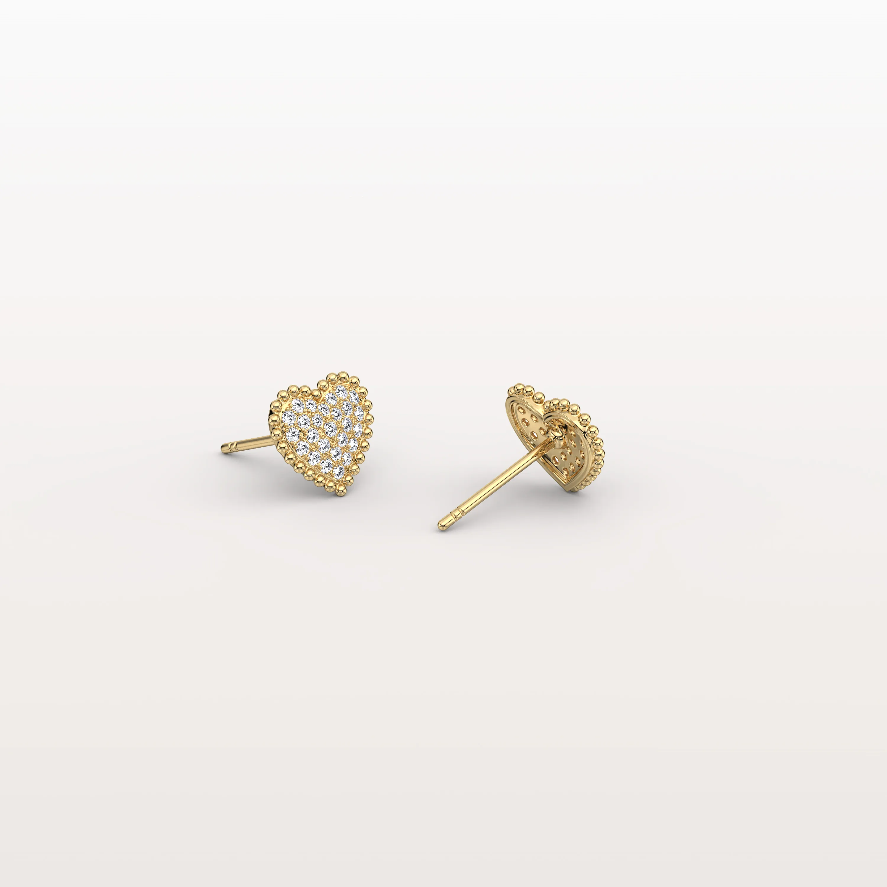 Heart-Shaped Lab Created Diamond Studs in 14K Solid Gold - Image 4