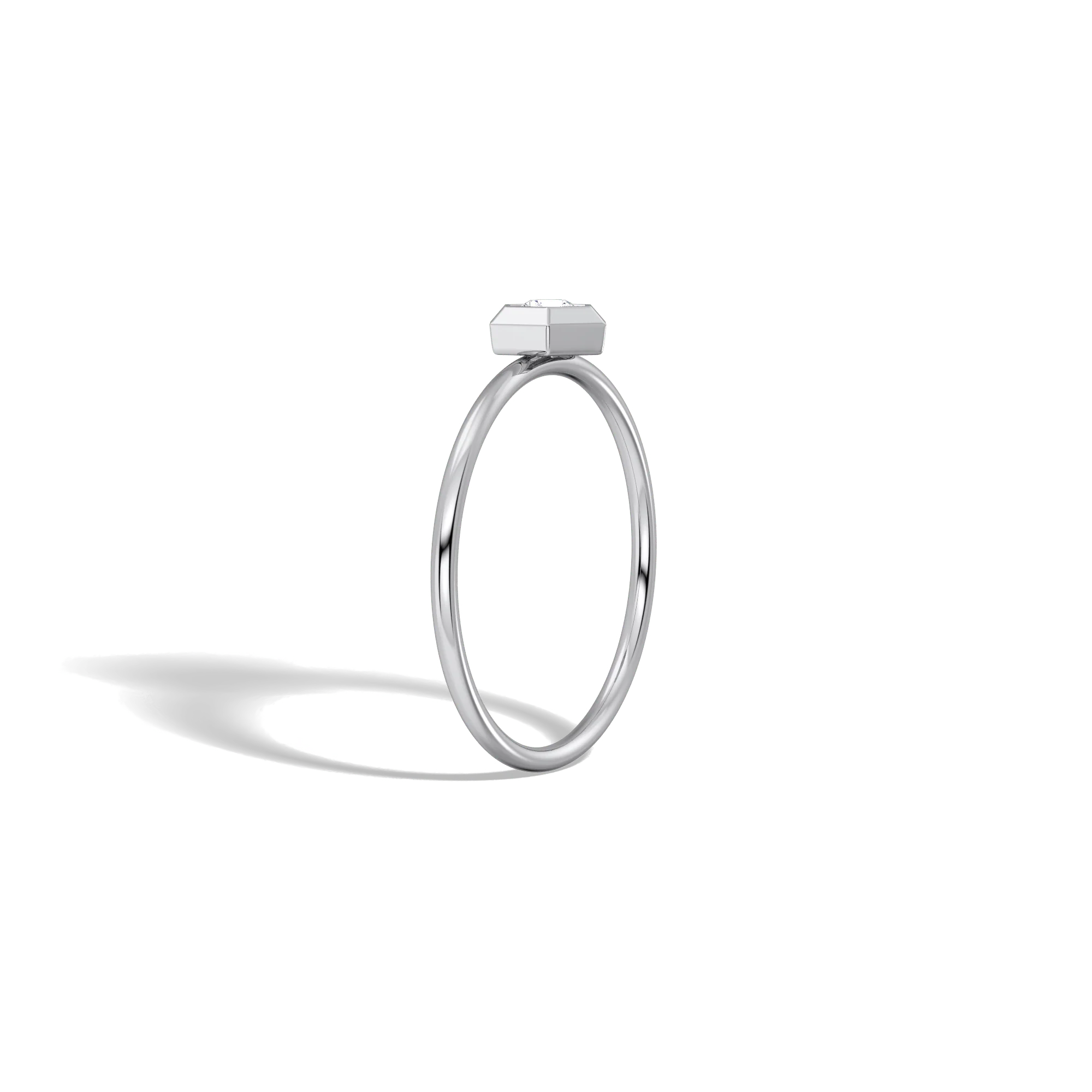 Hexagon Lab Grown Diamond Fashion Ring in 14K Solid Gold/Platinum - Image 32