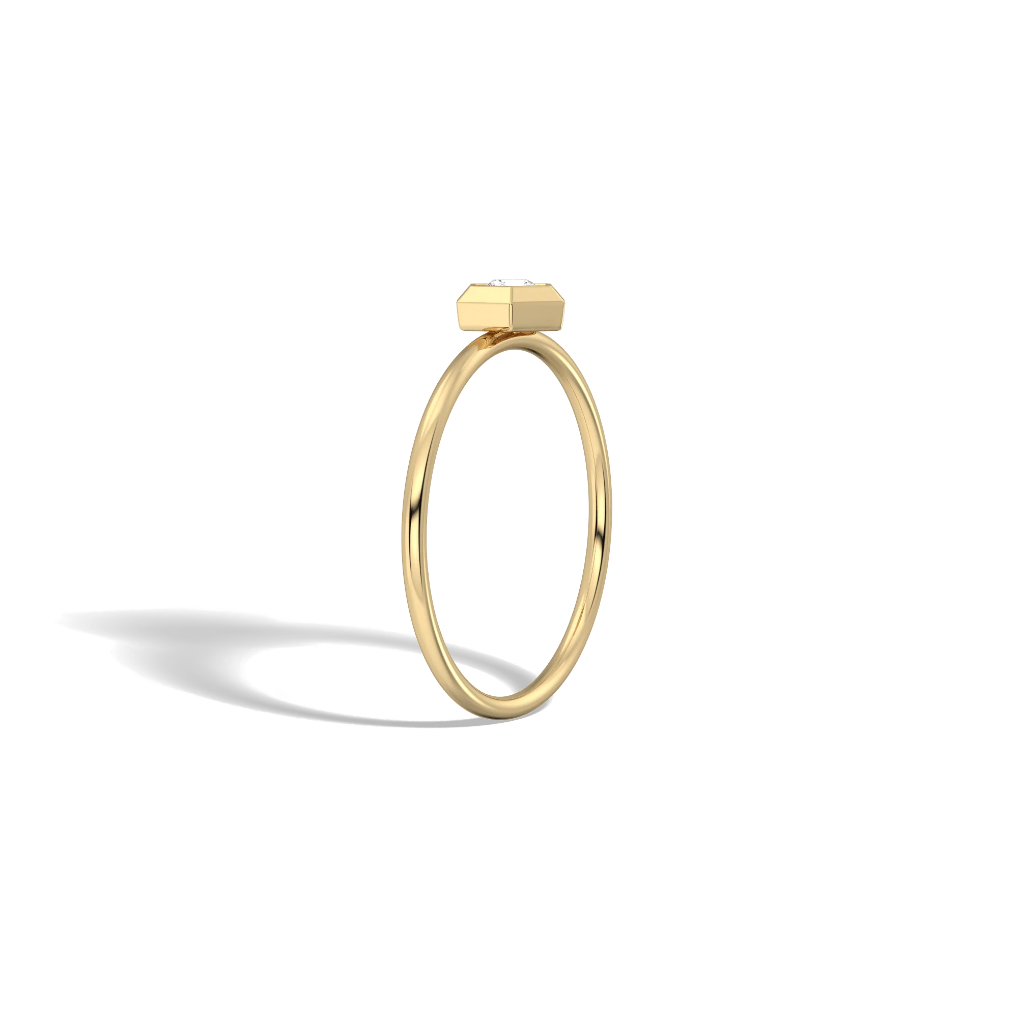 Hexagon Lab Grown Diamond Fashion Ring in 14K Solid Gold/Platinum - Image 5