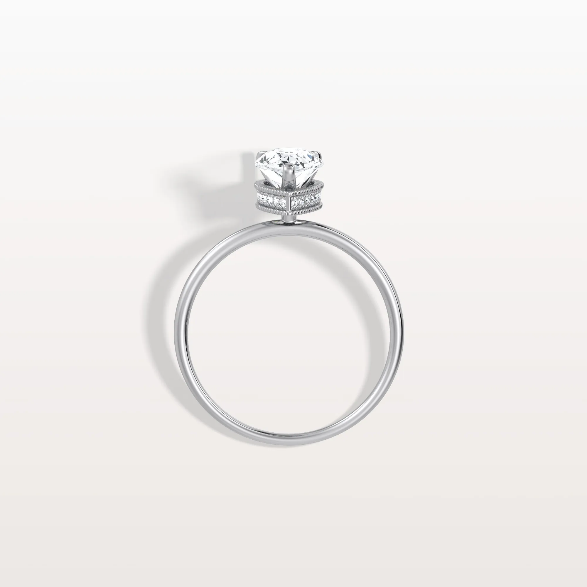 Elora丨Hidden Halo 1CT Pear Lab Diamond Ring with Basket Setting - Image 15