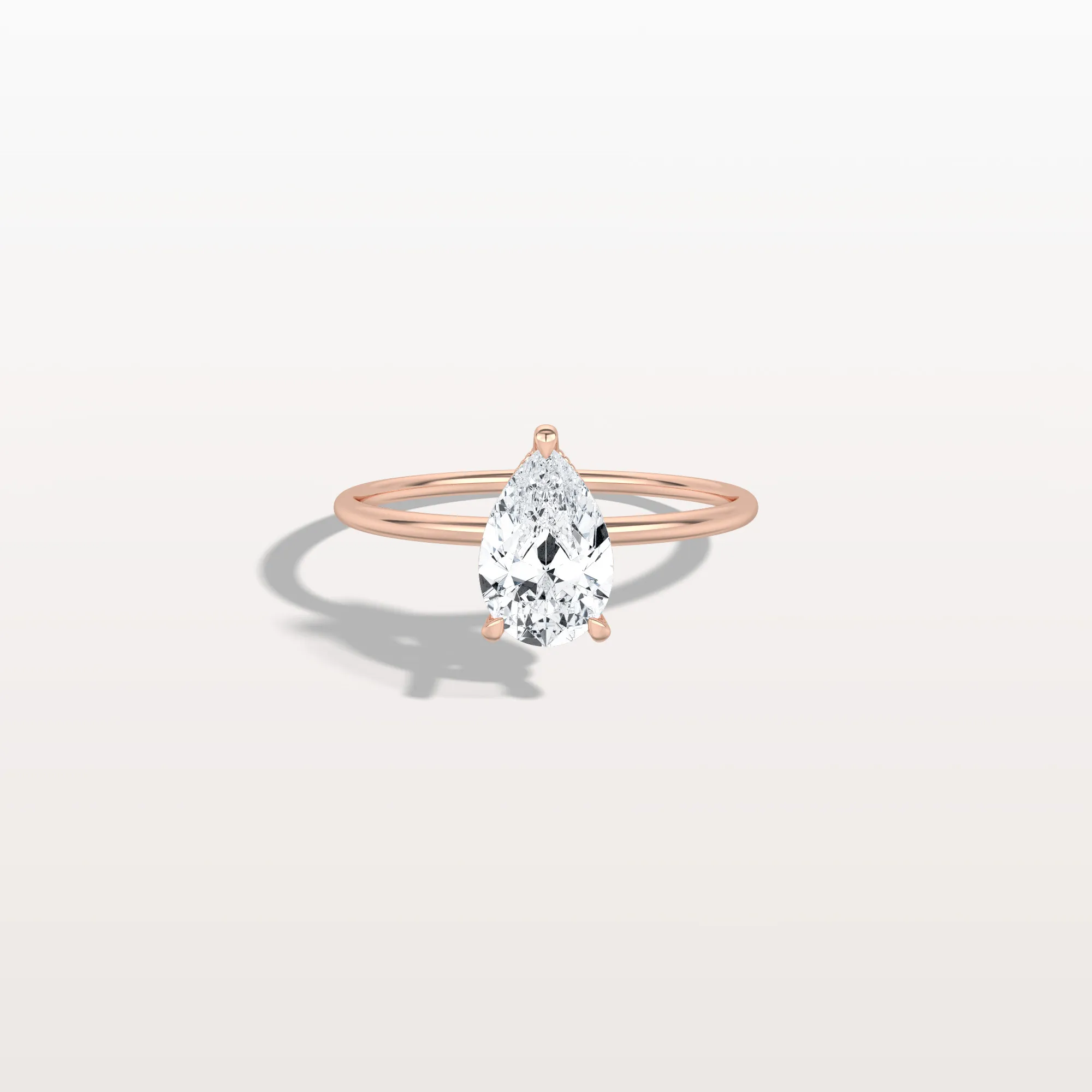 Elora丨Hidden Halo 1CT Pear Lab Diamond Ring with Basket Setting - Image 16