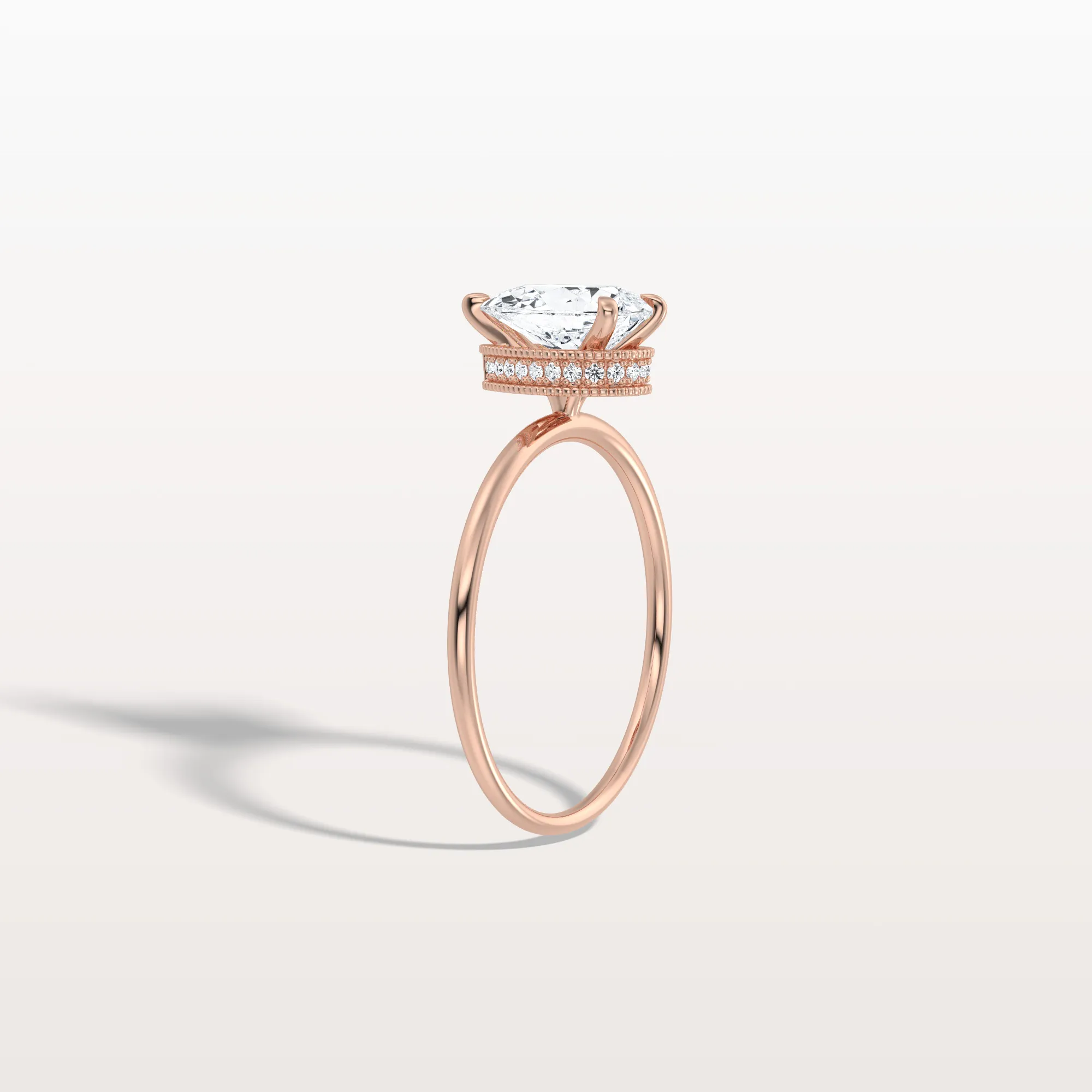 Elora丨Hidden Halo 1CT Pear Lab Diamond Ring with Basket Setting - Image 19