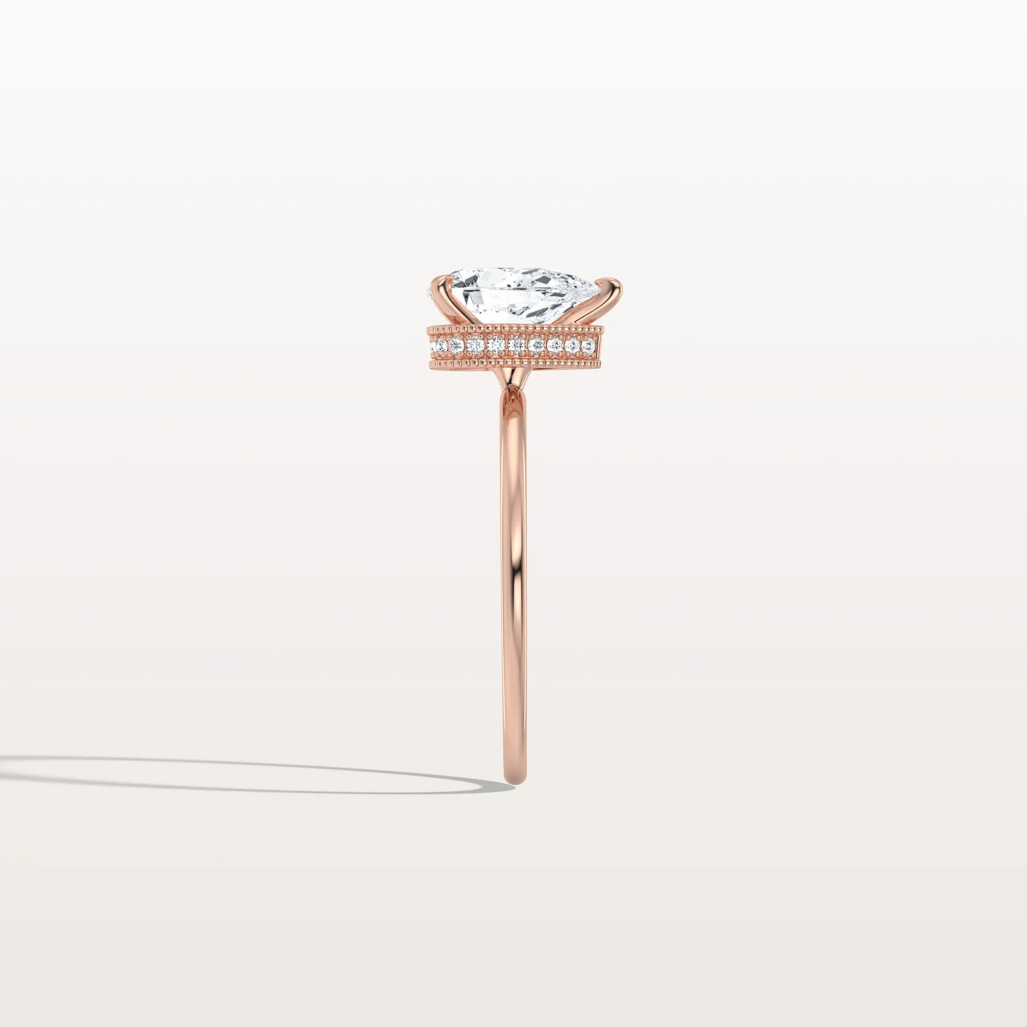 Elora丨Hidden Halo 1CT Pear Lab Diamond Ring with Basket Setting - Image 20