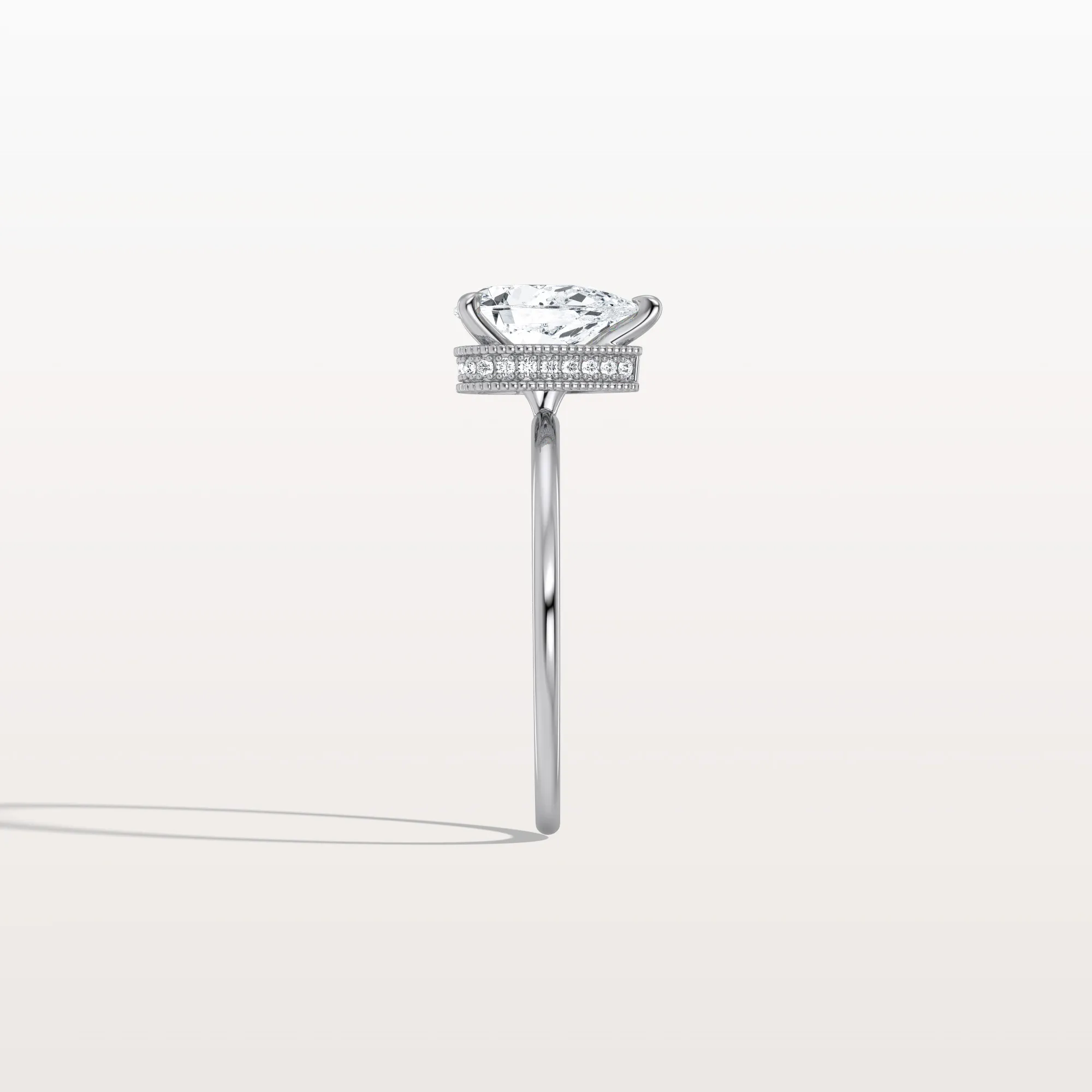 Elora丨Hidden Halo 1CT Pear Lab Diamond Ring with Basket Setting - Image 26