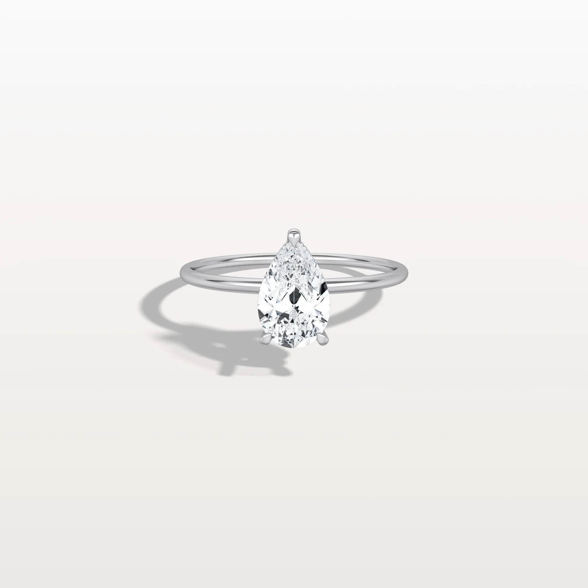 Elora丨Hidden Halo 1CT Pear Lab Diamond Ring with Basket Setting - Image 9