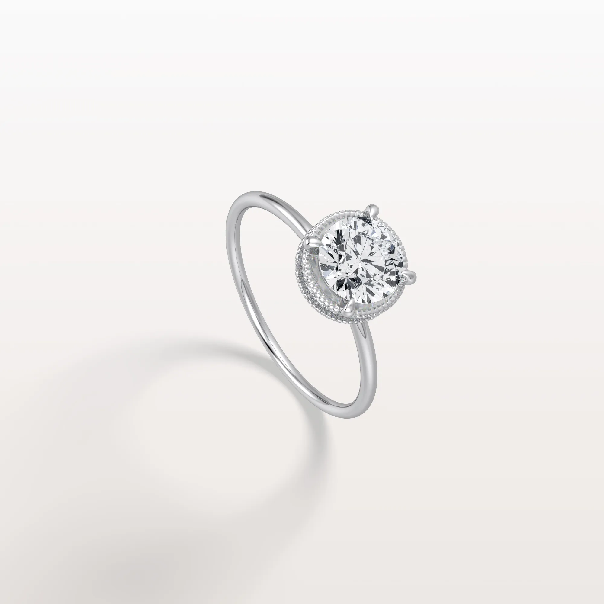 Liana丨Hidden Halo 1CT Round Lab Diamond Ring With Basket Setting - Image 14