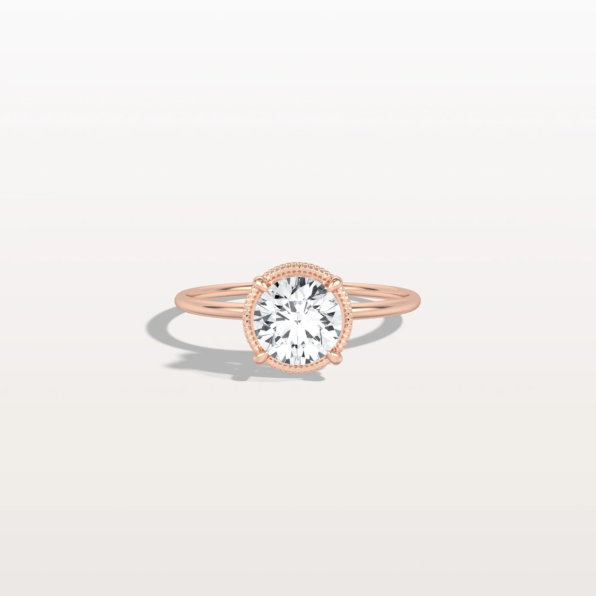 Liana丨Hidden Halo 1CT Round Lab Diamond Ring With Basket Setting - Image 16