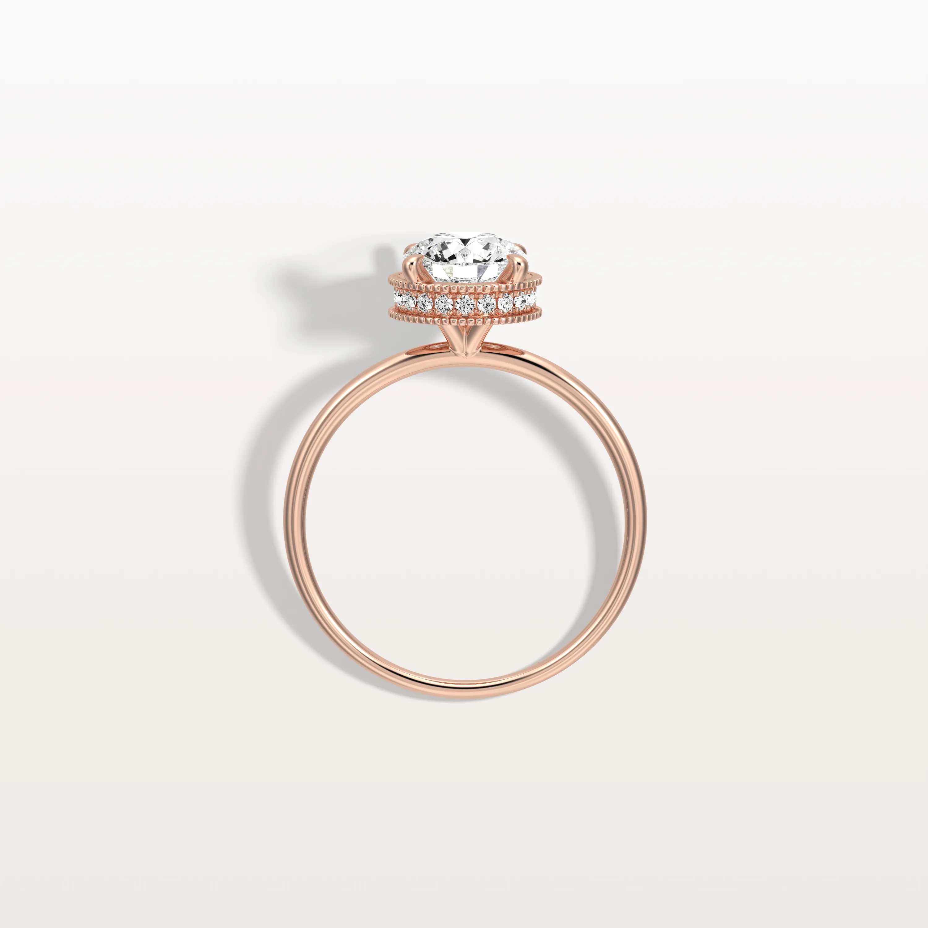 Liana丨Hidden Halo 1CT Round Lab Diamond Ring With Basket Setting - Image 22
