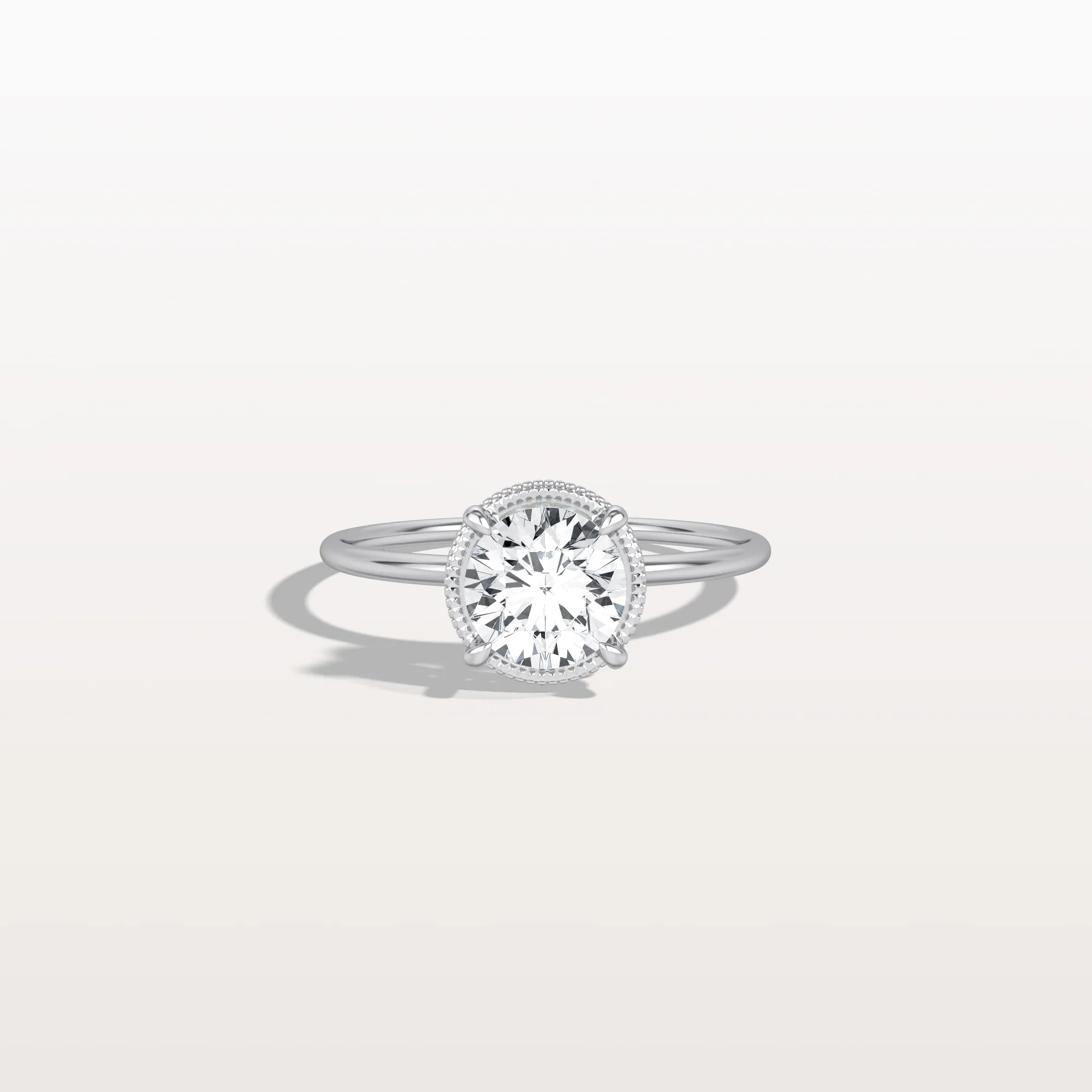 Liana丨Hidden Halo 1CT Round Lab Diamond Ring With Basket Setting - Image 23