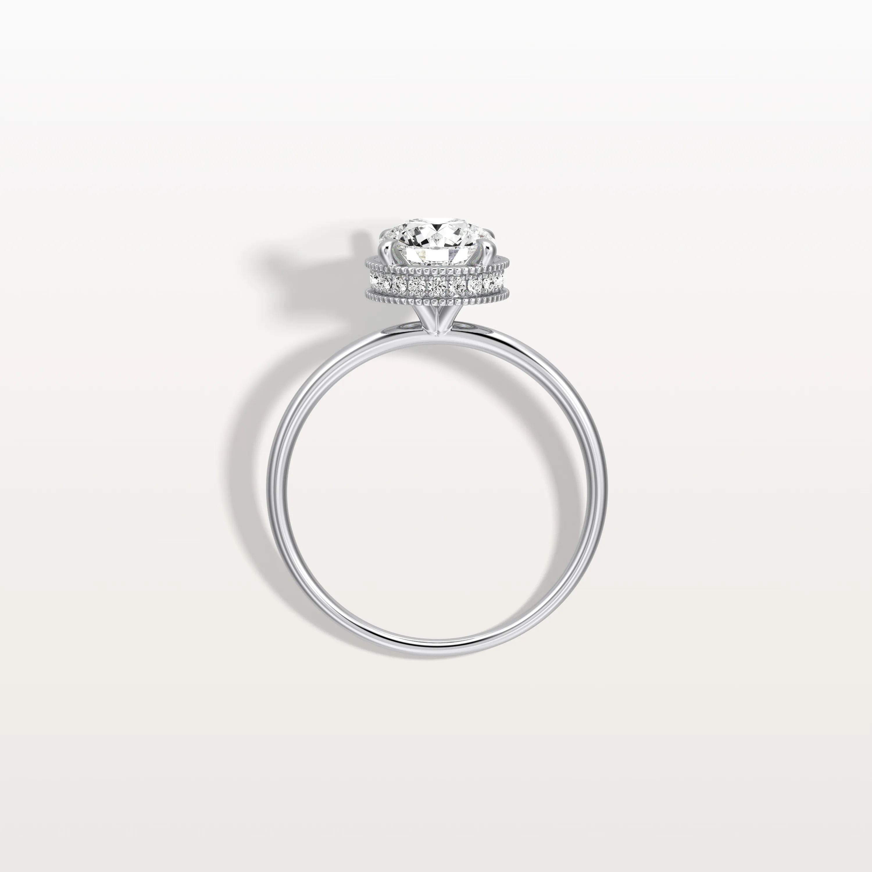 Liana丨Hidden Halo 1CT Round Lab Diamond Ring With Basket Setting - Image 26