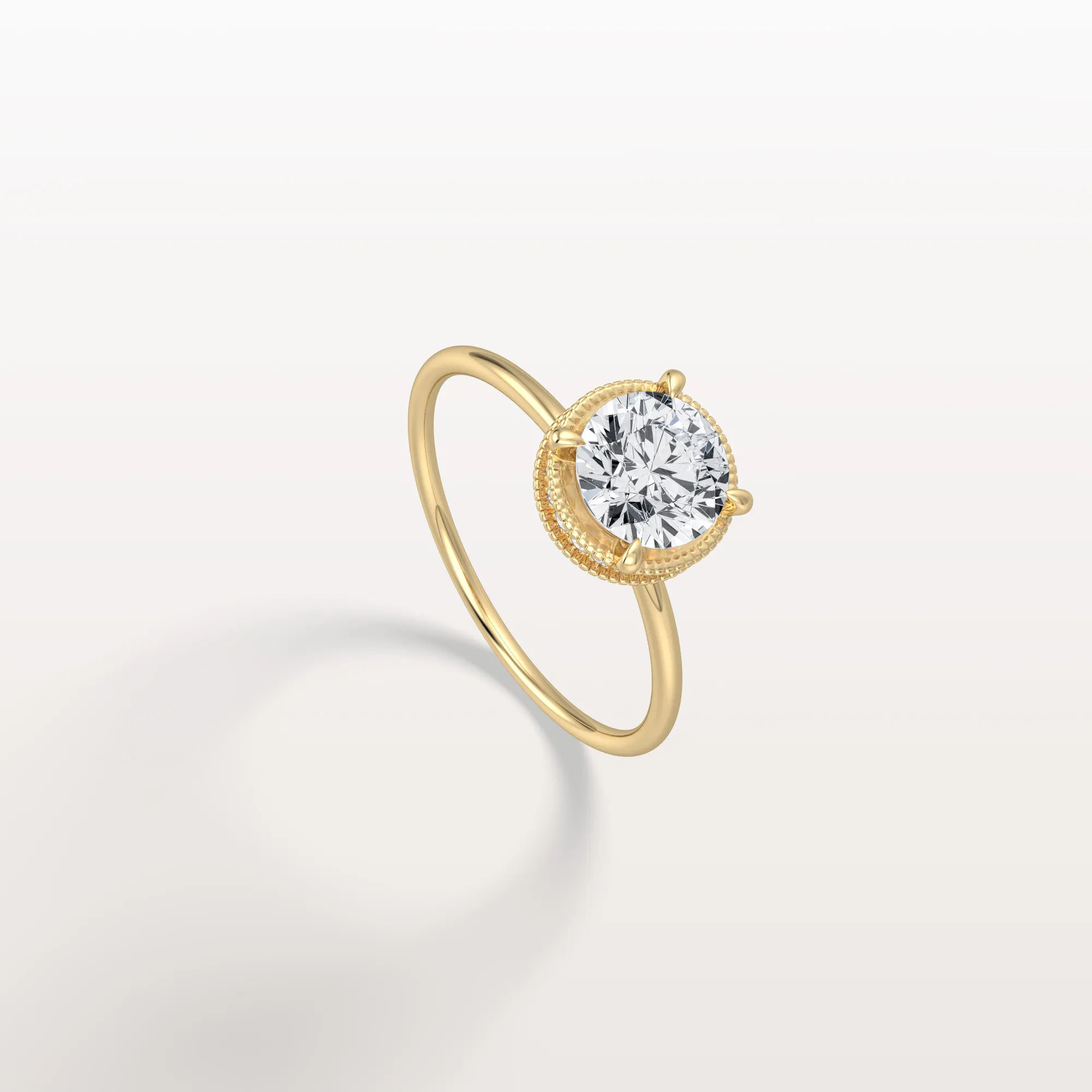 Liana丨Hidden Halo 1CT Round Lab Diamond Ring With Basket Setting - Image 5