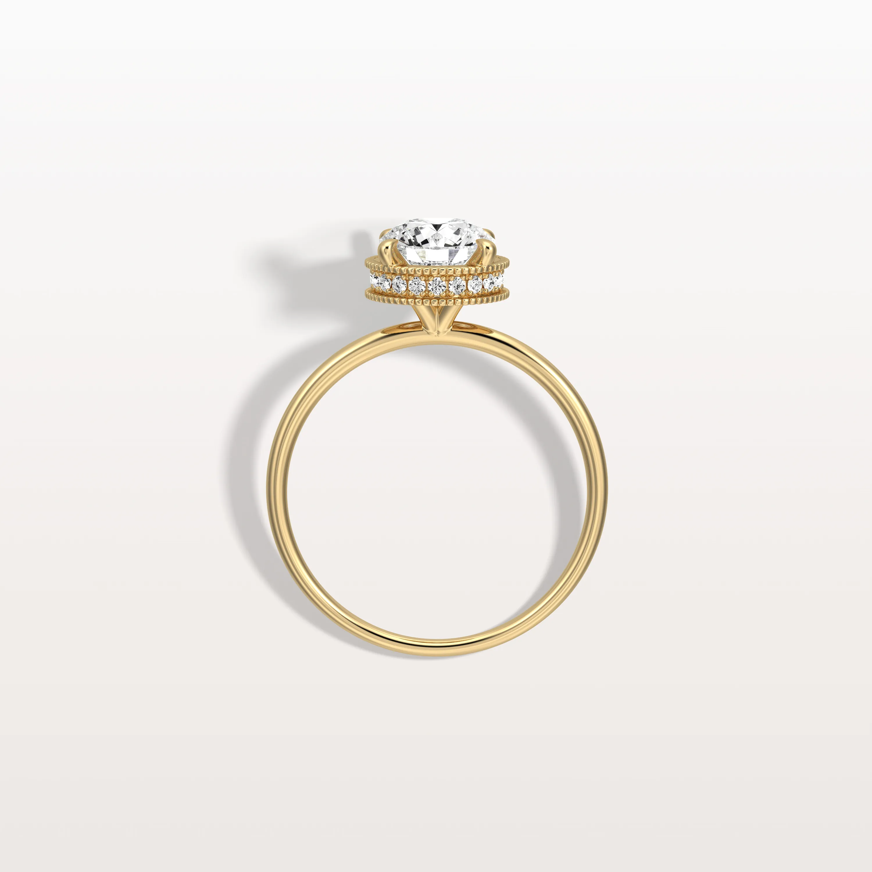 Liana丨Hidden Halo 1CT Round Lab Diamond Ring With Basket Setting - Image 6