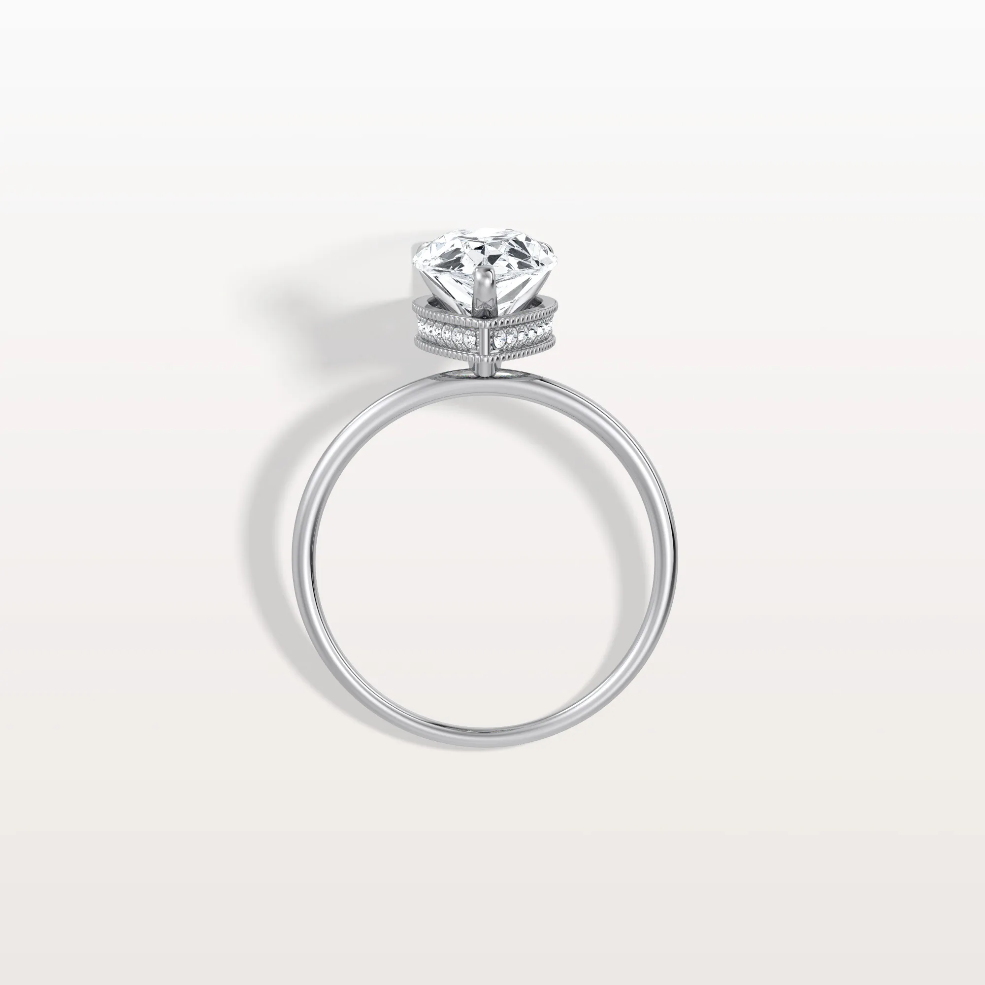 Elora丨Hidden Halo 2CT Pear Lab Diamond Ring with Basket Setting - Image 13