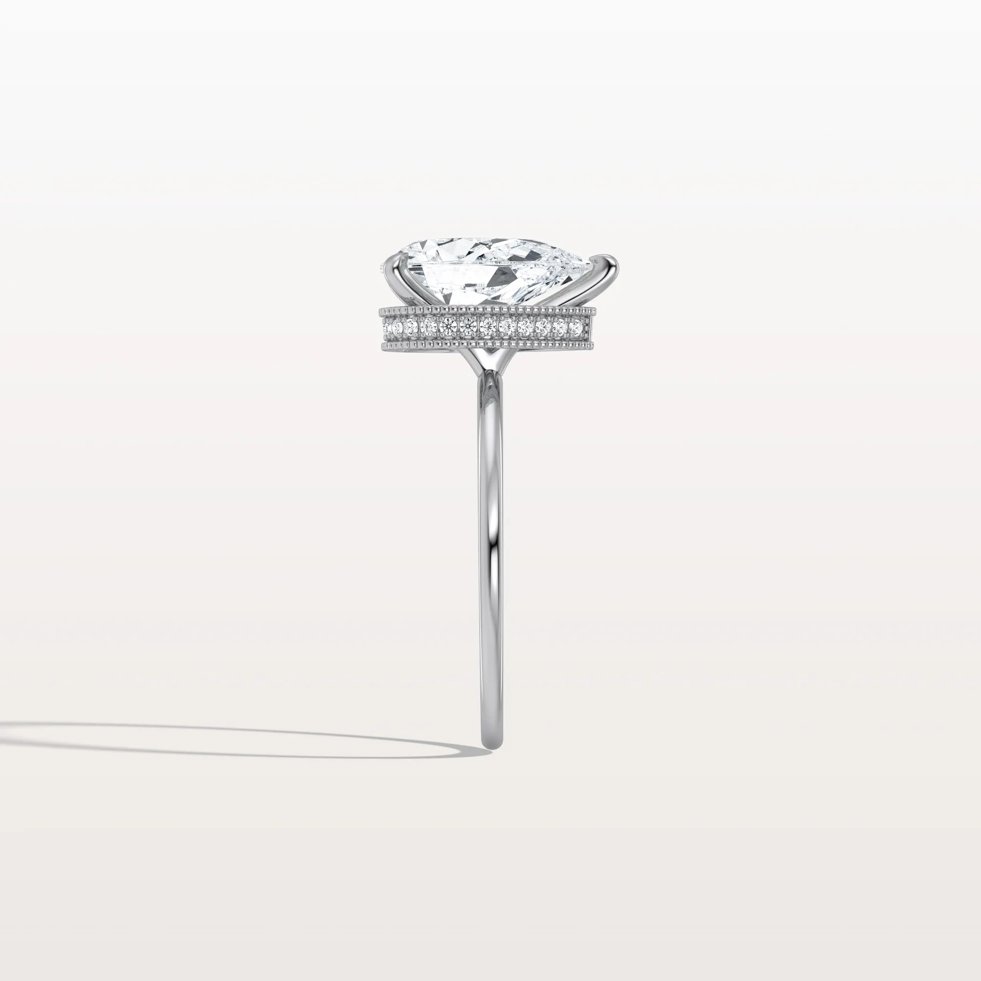 Elora丨Hidden Halo 2CT Pear Lab Diamond Ring with Basket Setting - Image 26