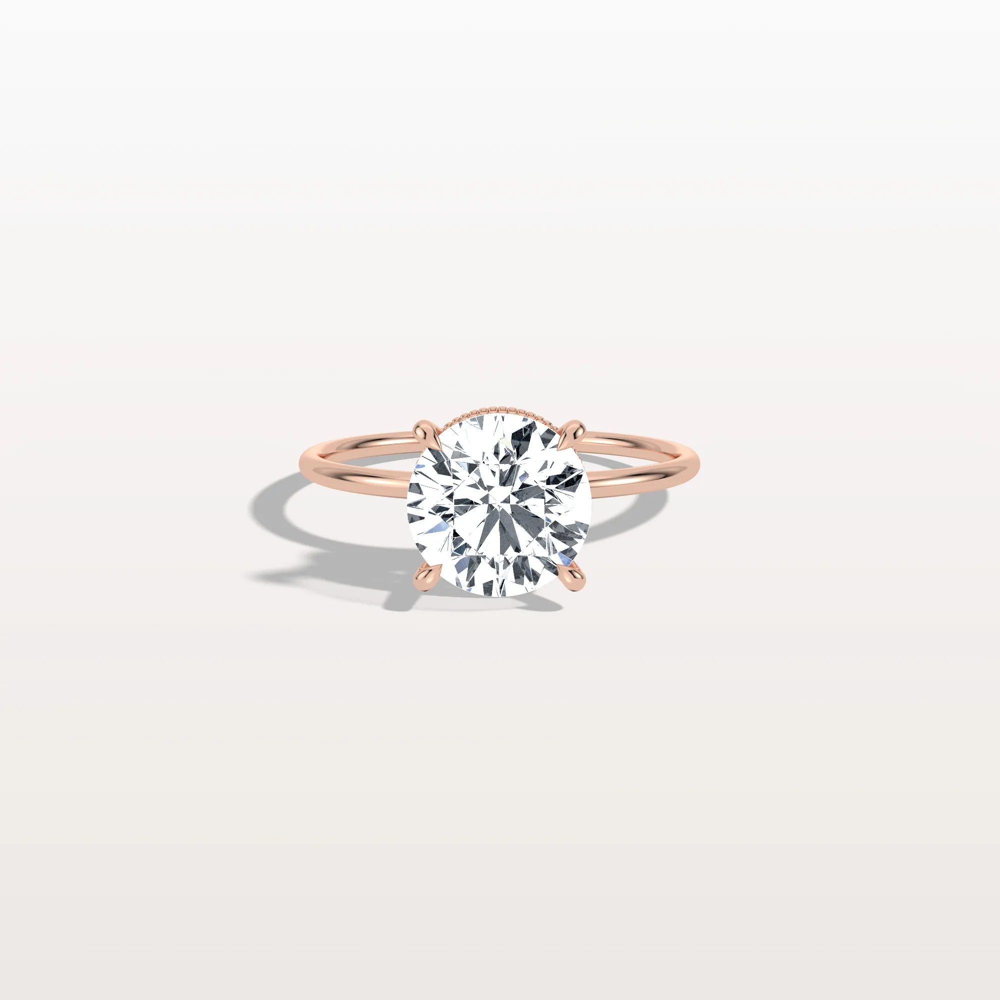 Liana丨Hidden Halo 2CT Round Lab Diamond Ring With Basket Setting - Image 12