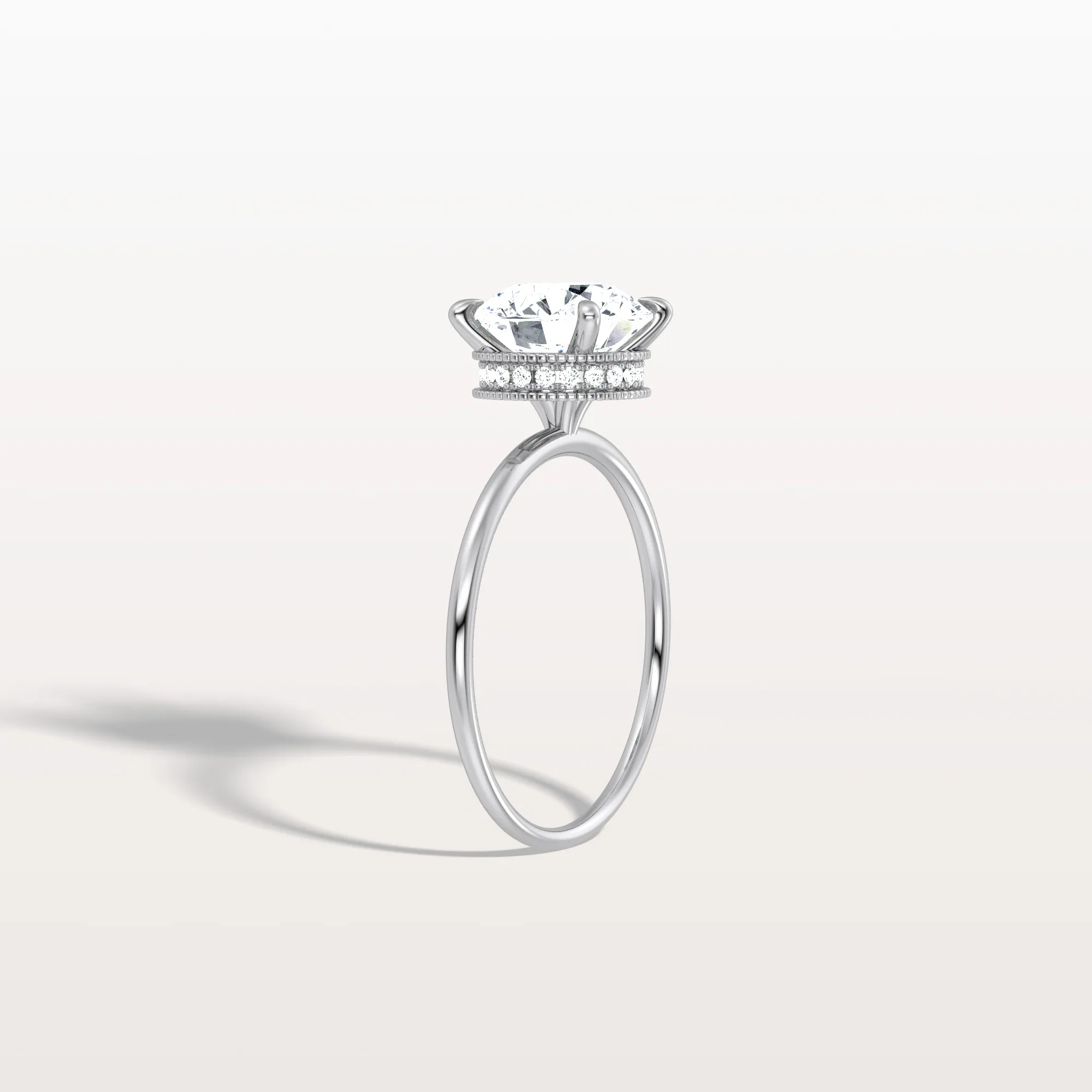 Liana丨Hidden Halo 2CT Round Lab Diamond Ring With Basket Setting - Image 20