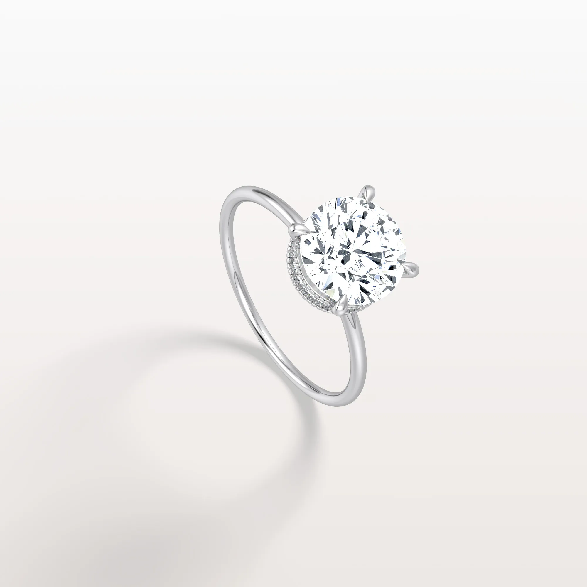 Liana丨Hidden Halo 2CT Round Lab Diamond Ring With Basket Setting - Image 21