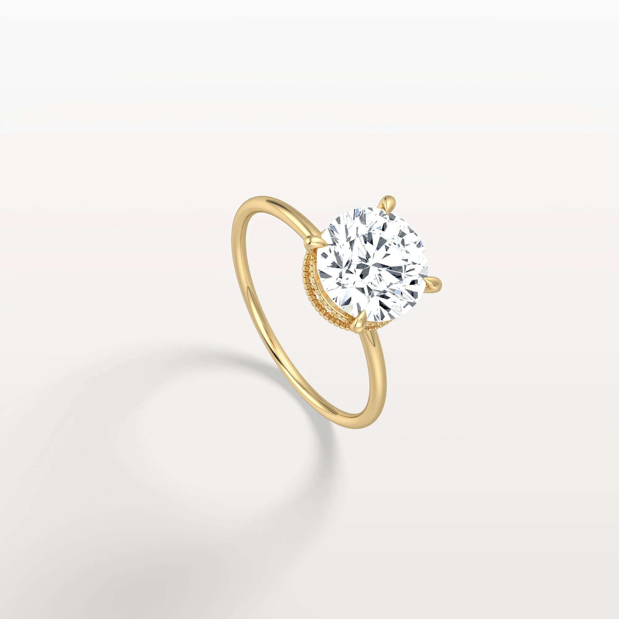 Liana丨Hidden Halo 2CT Round Lab Diamond Ring With Basket Setting - Image 4