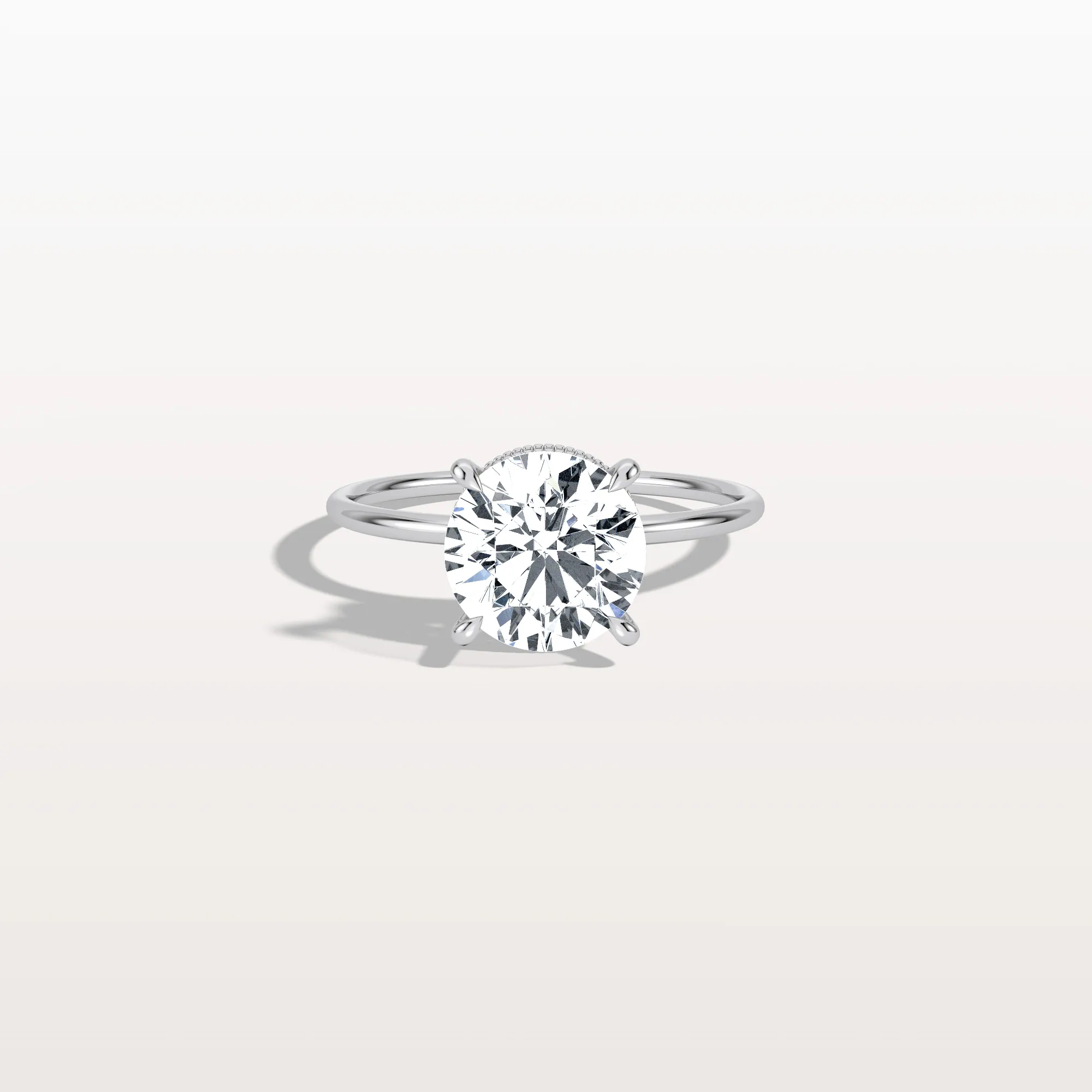 Liana丨Hidden Halo 2CT Round Lab Diamond Ring With Basket Setting - Image 7