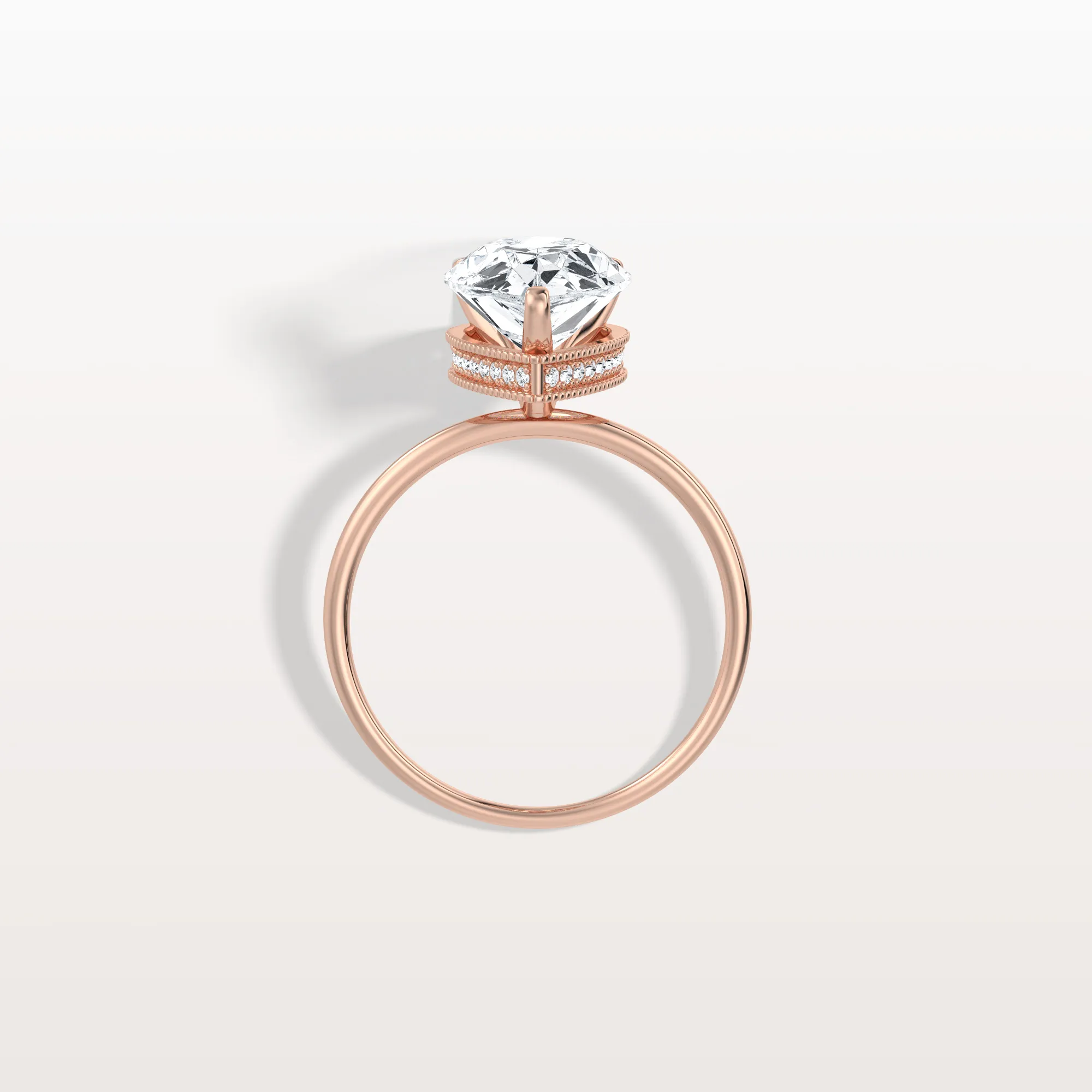 Elora丨Hidden Halo 3CT Pear Lab Diamond Ring with Basket Setting - Image 20