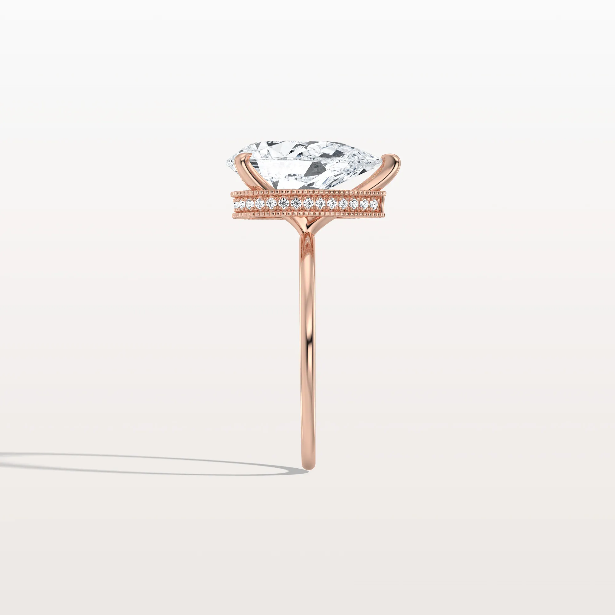 Elora丨Hidden Halo 3CT Pear Lab Diamond Ring with Basket Setting - Image 22