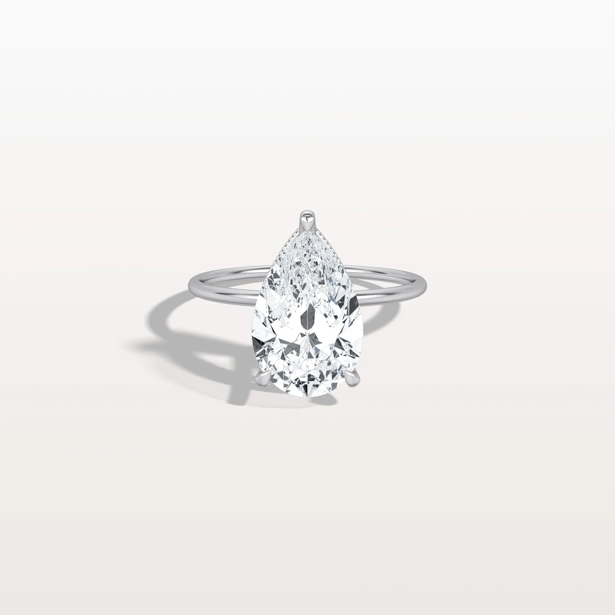 Elora丨Hidden Halo 3CT Pear Lab Diamond Ring with Basket Setting - Image 23