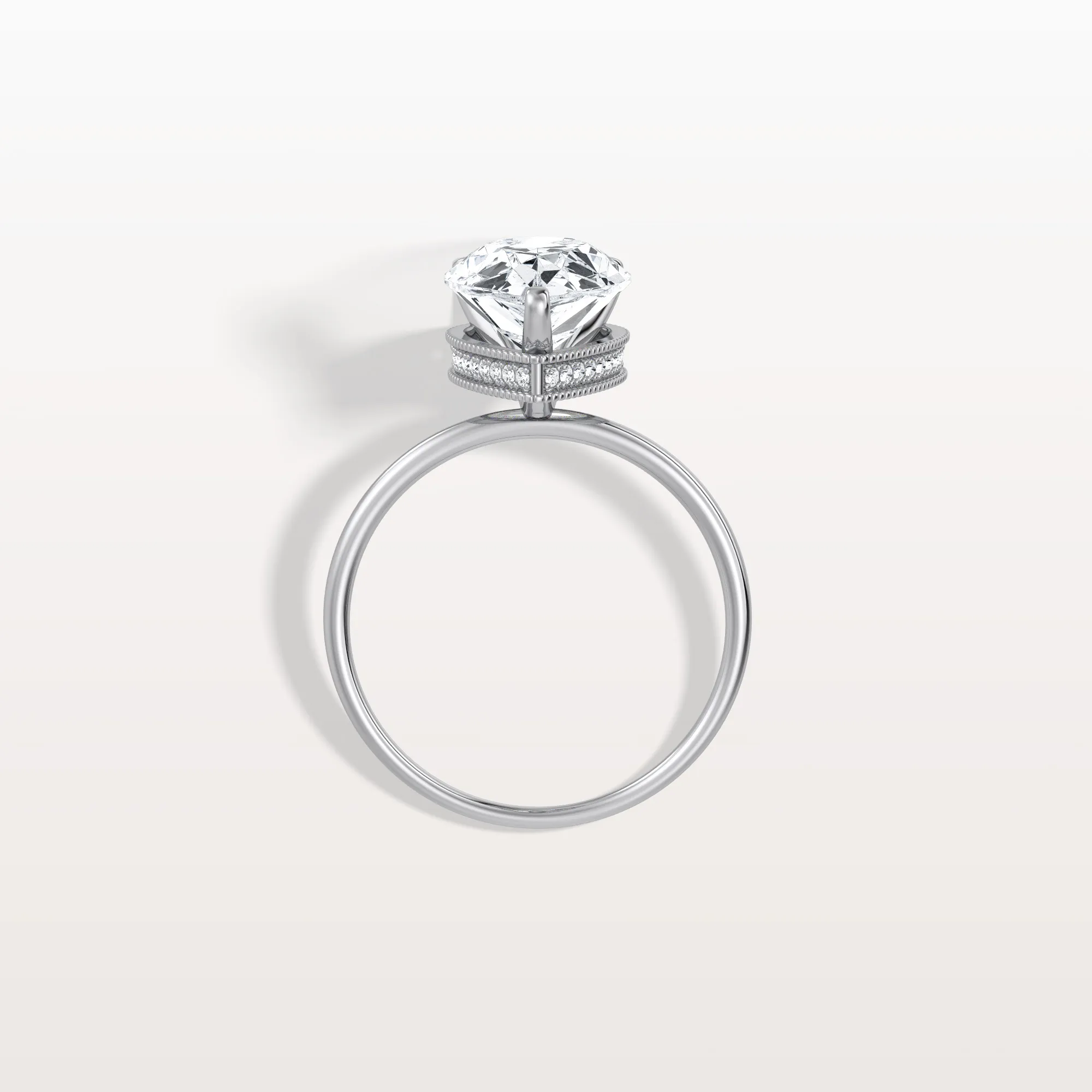 Elora丨Hidden Halo 3CT Pear Lab Diamond Ring with Basket Setting - Image 27