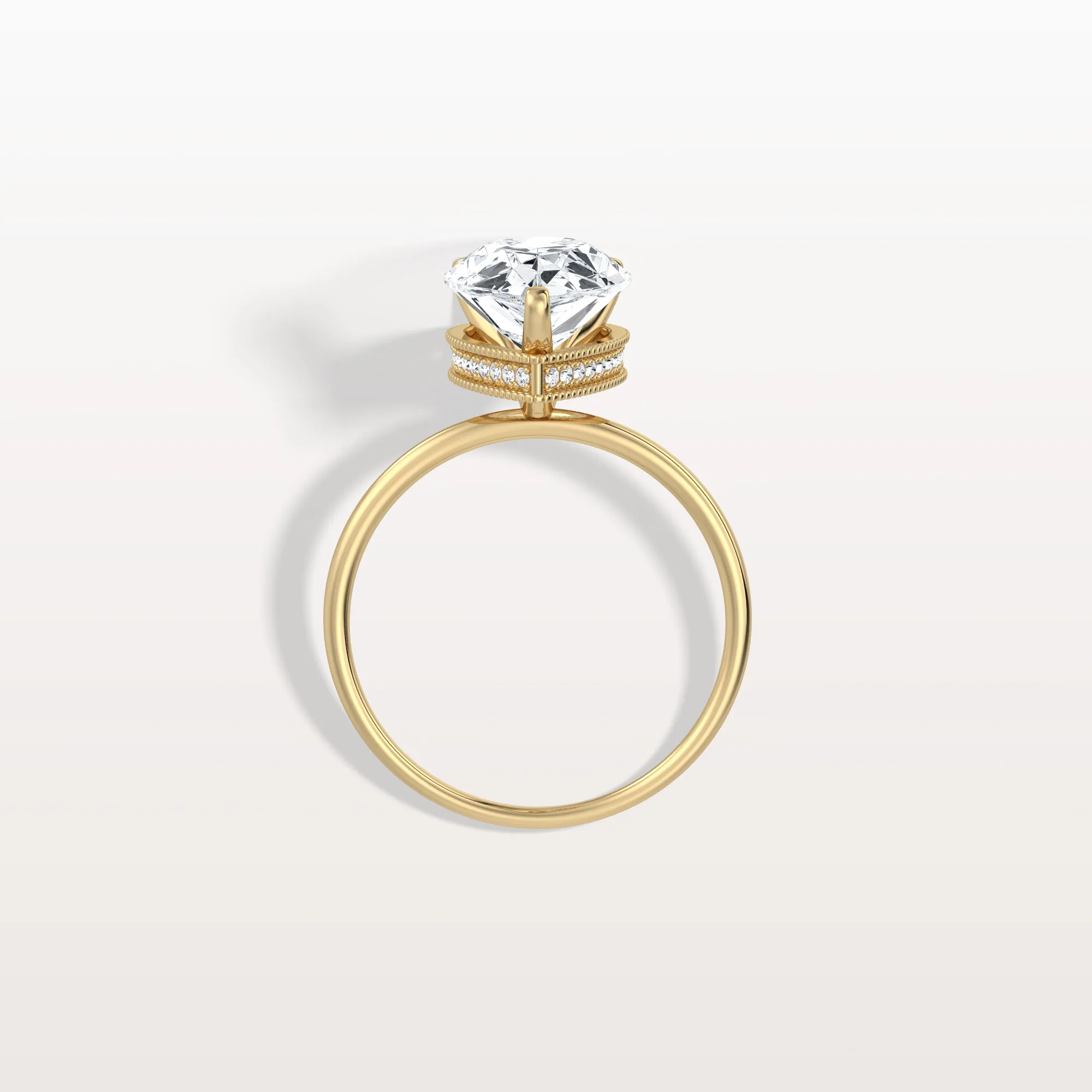 Elora丨Hidden Halo 3CT Pear Lab Diamond Ring with Basket Setting - Image 5