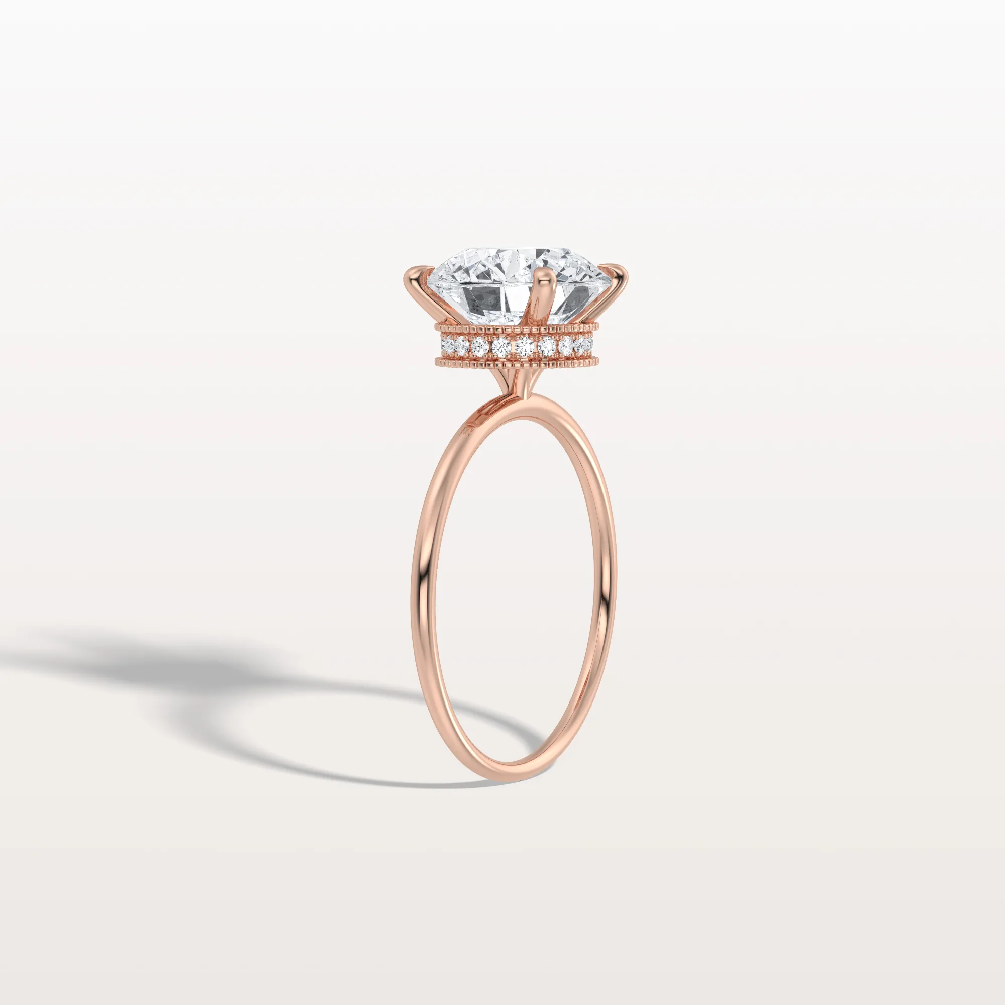 Liana丨Hidden Halo 3CT Round Lab Diamond Ring With Basket Setting - Image 15