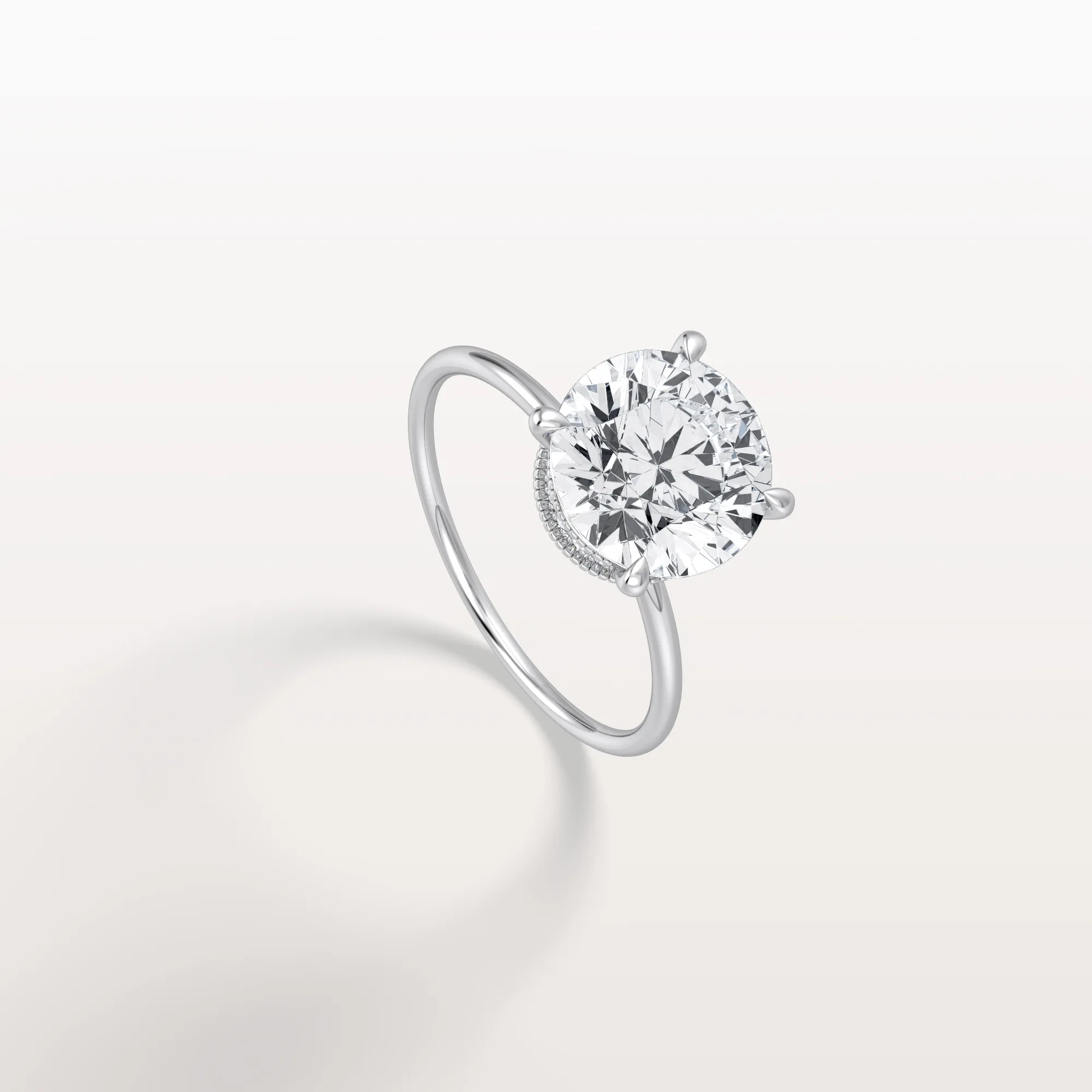 Liana丨Hidden Halo 3CT Round Lab Diamond Ring With Basket Setting - Image 20