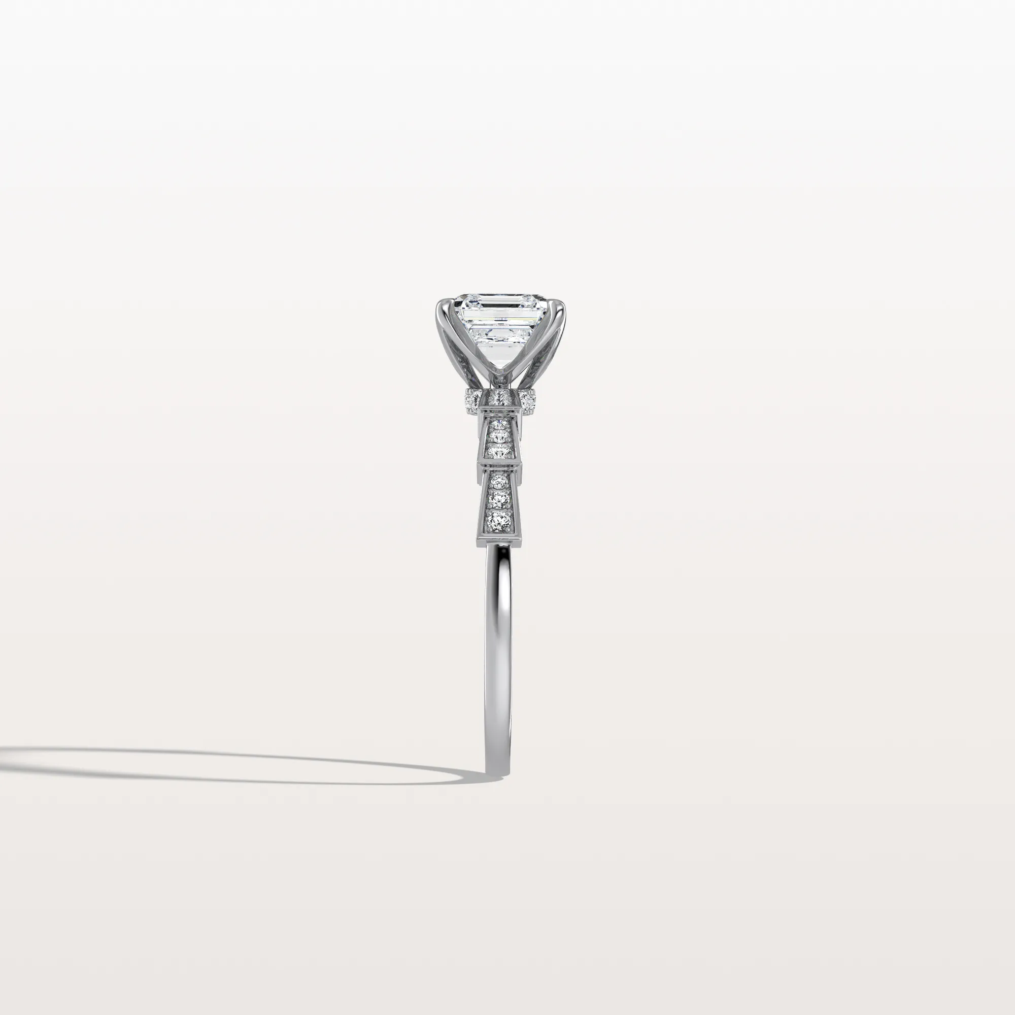 Brielle丨Hidden Halo Asscher Cut 1CT Lab Grown Diamond Pave Ring - Image 15