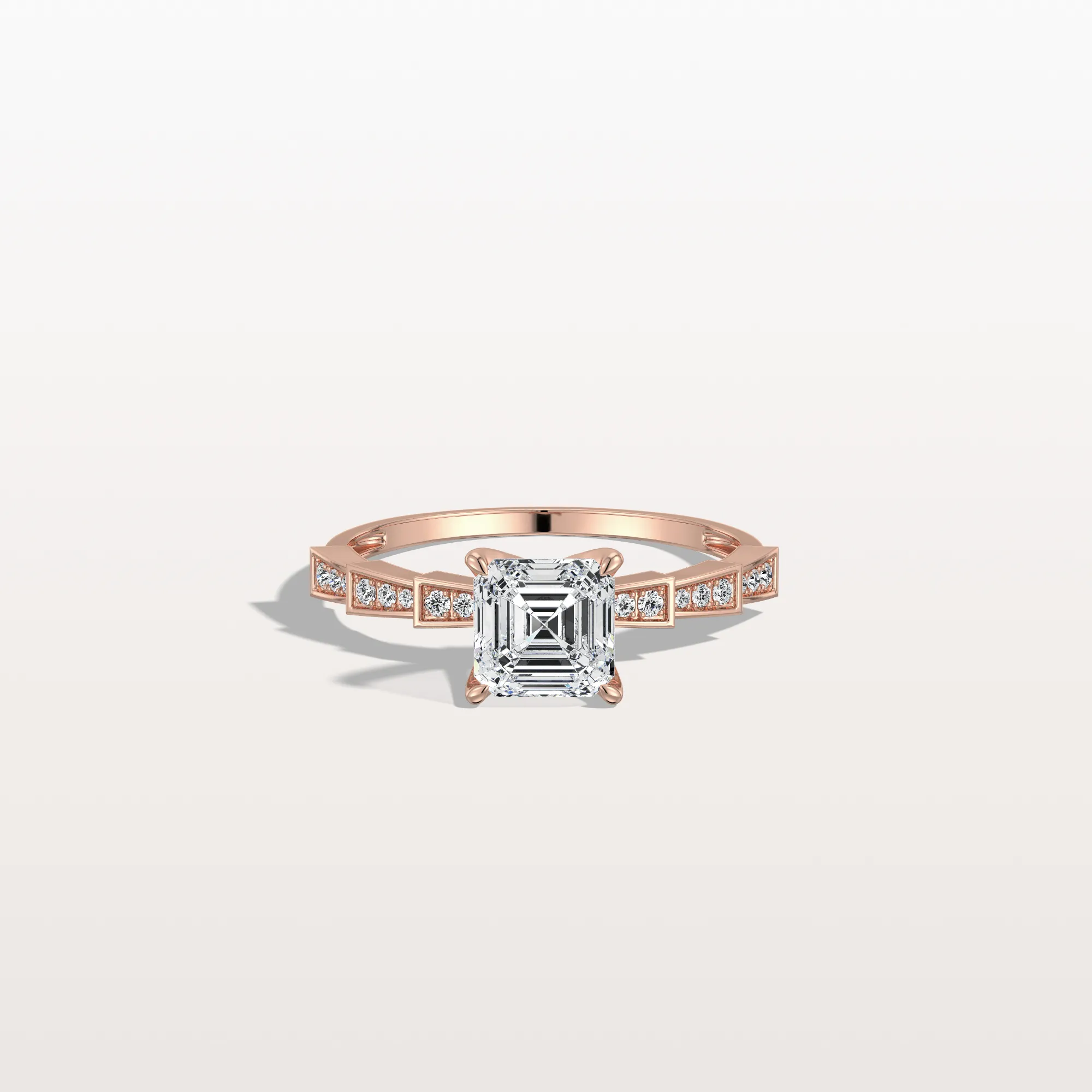 Brielle丨Hidden Halo Asscher Cut 1CT Lab Grown Diamond Pave Ring - Image 16