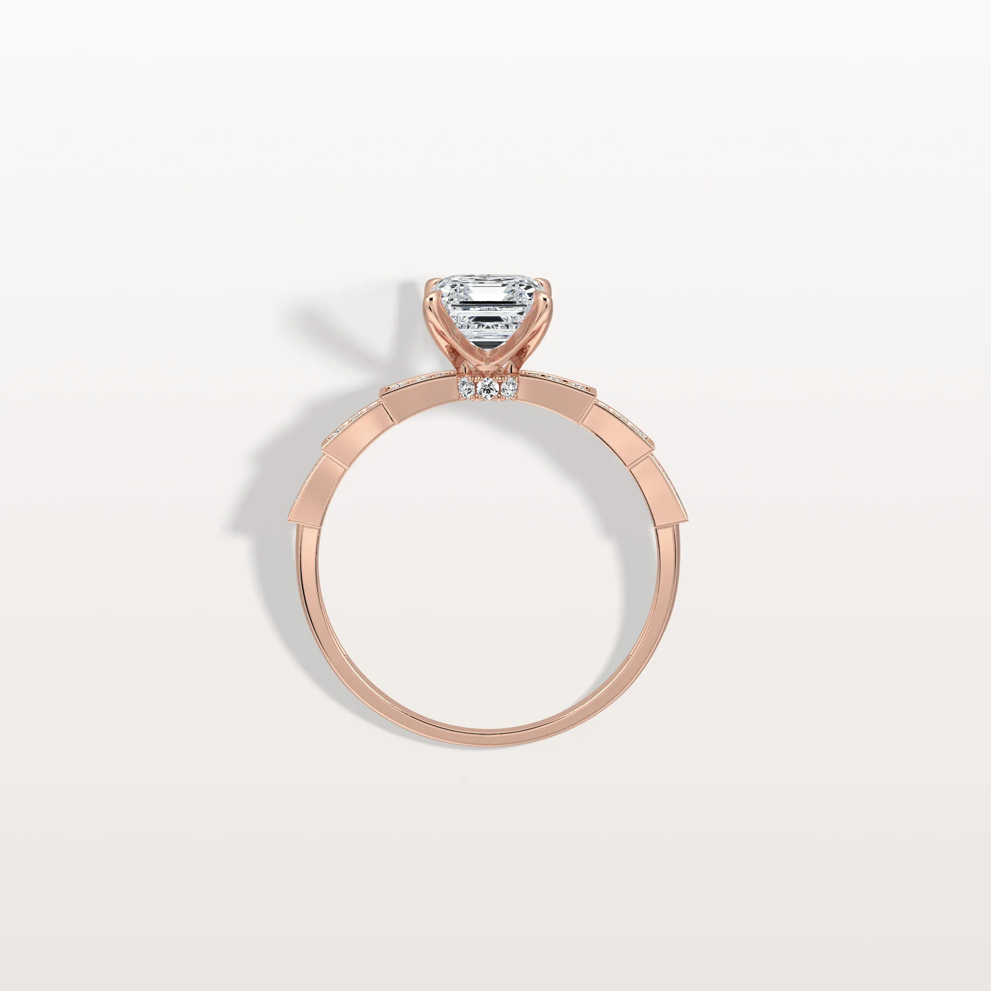 Brielle丨Hidden Halo Asscher Cut 1CT Lab Grown Diamond Pave Ring - Image 20